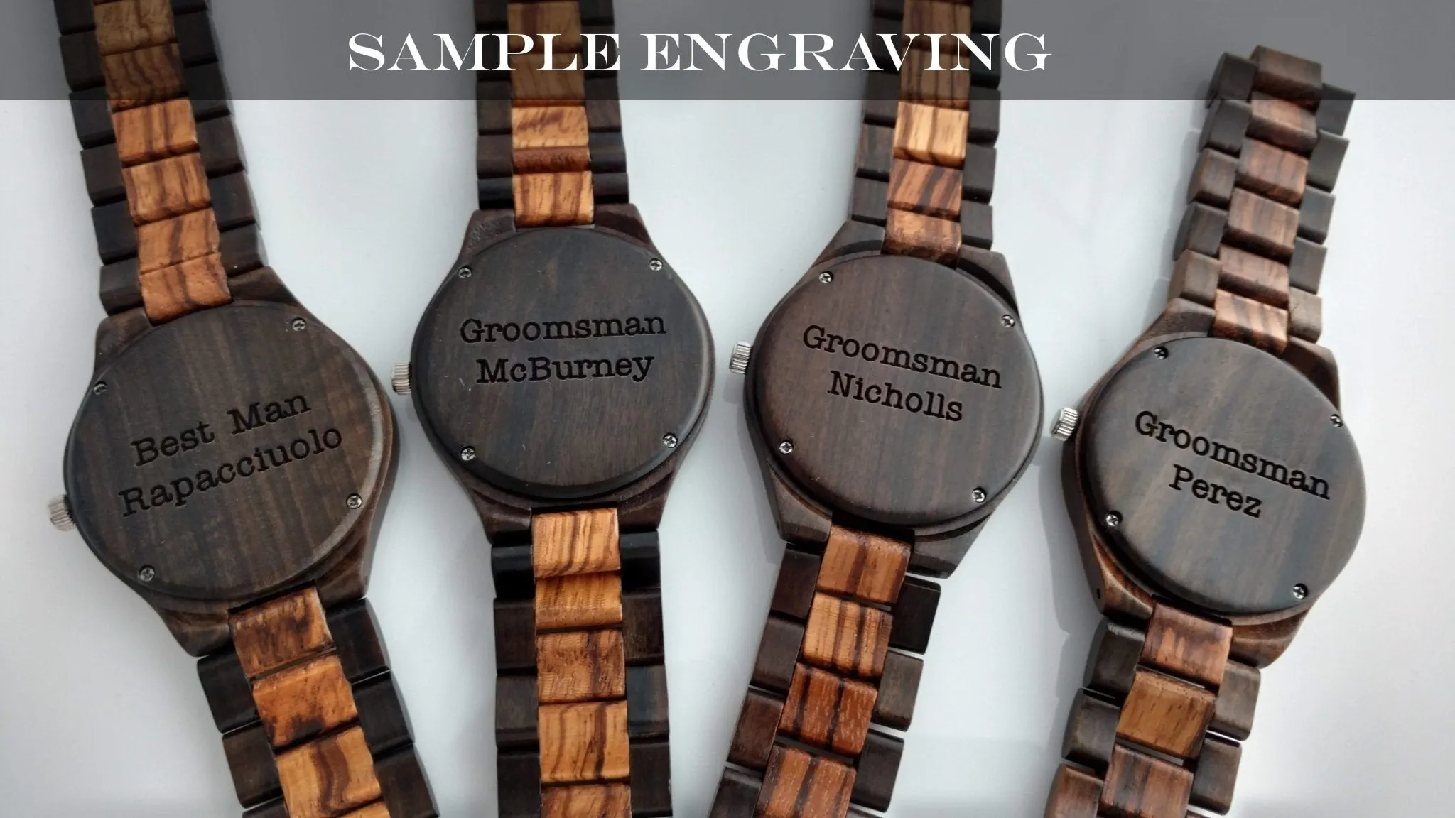 Groomsmen Set Of 4 Wooden Men's Watches - Creativo - Image 5