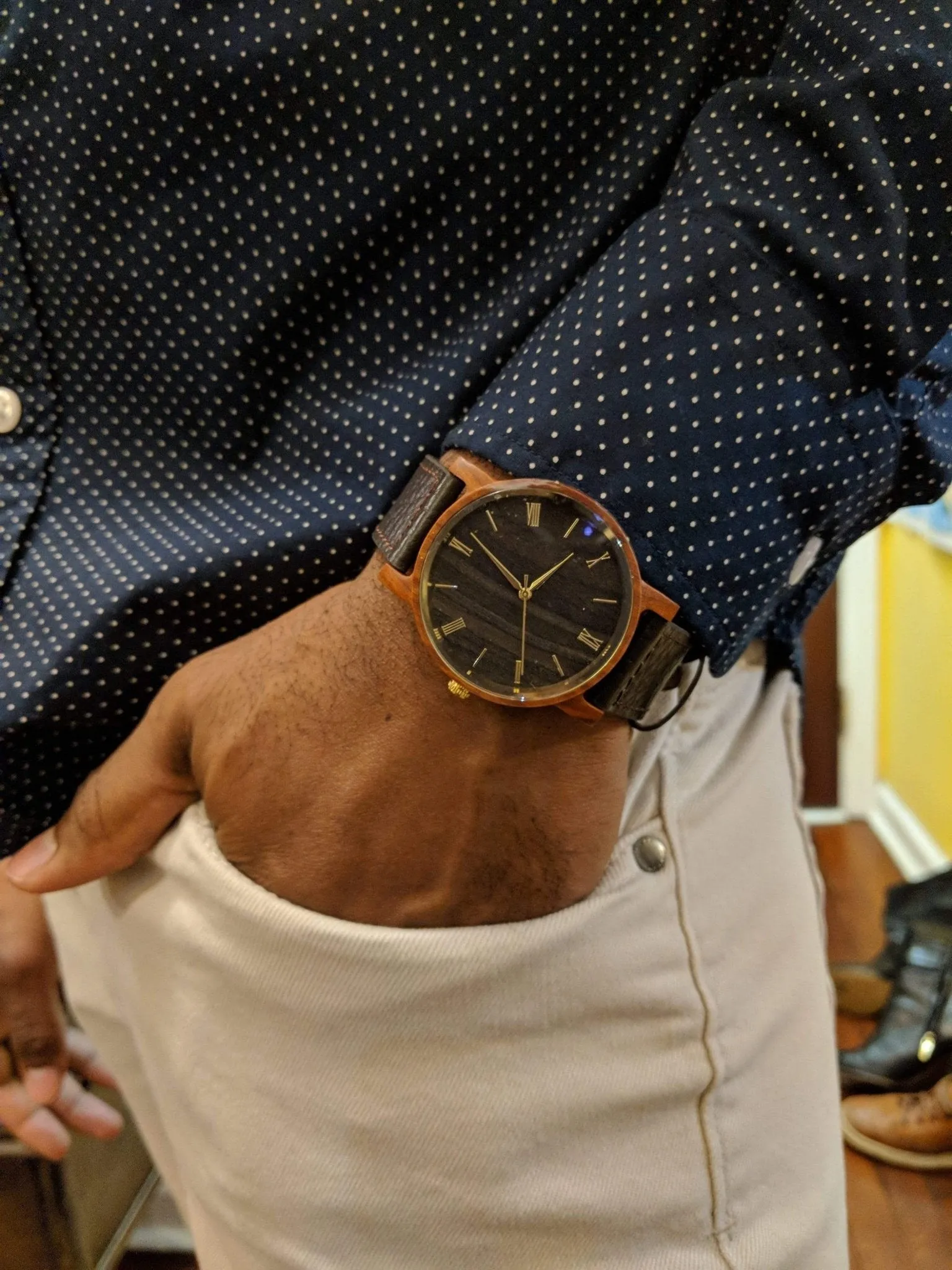 Groomsmen Set Of 4 Wooden Men's Watches Red Arce - Image 5