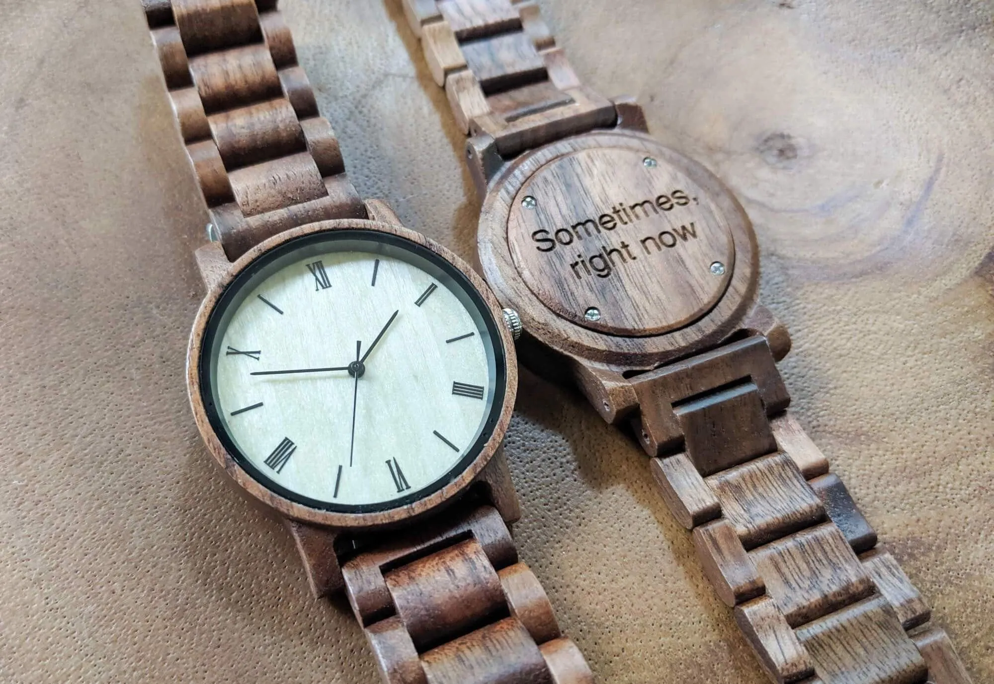 Groomsmen Set Of 5 Wooden Men's Watches - Walnut Arce - Image 5