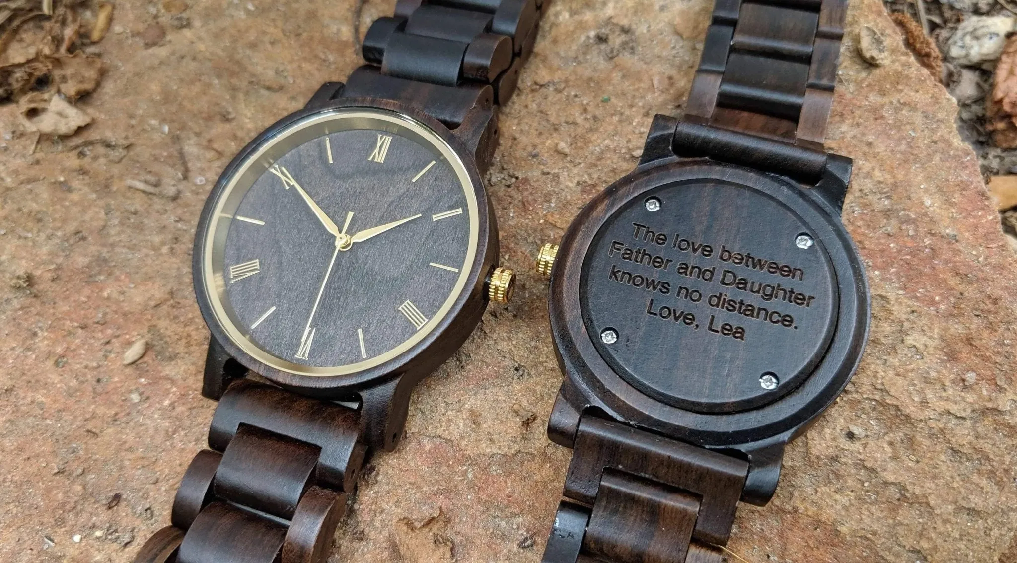 Groomsmen Set Of 6 Wooden Men's Watches - Ebony Arce - Image 4