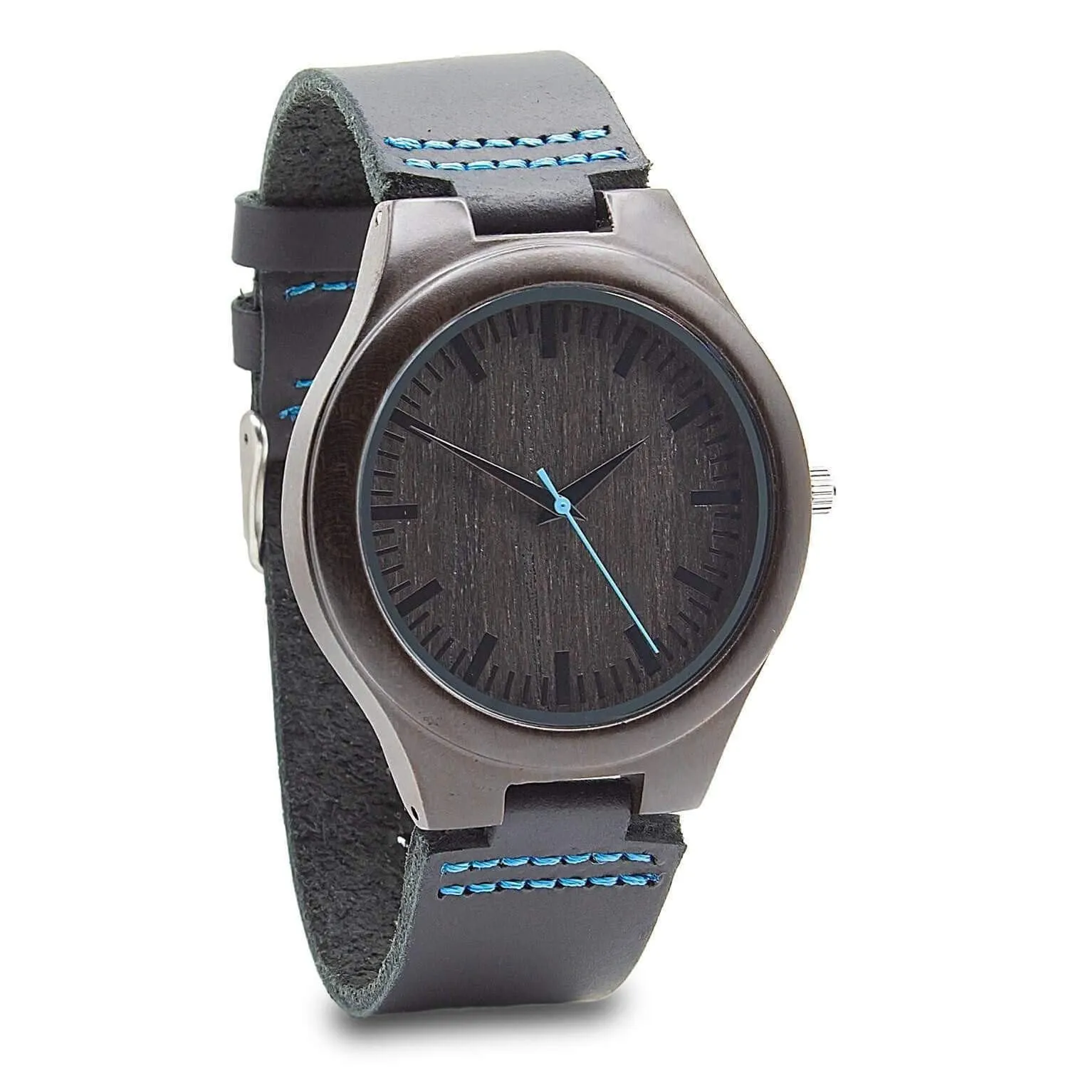 Groomsmen Set Of 7 Wooden Men's Watches - Blue Energico