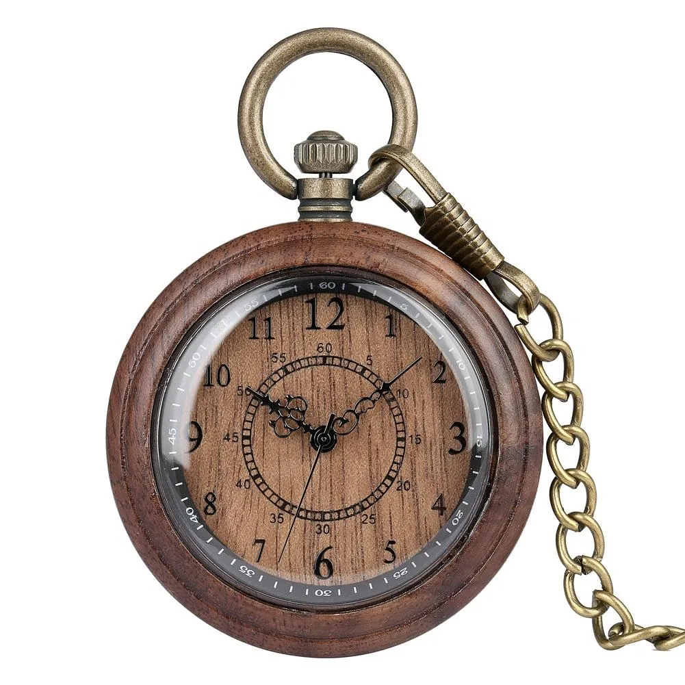 Men's Groomsmen Set of 9 Wooden Pocket Watch | Clasico