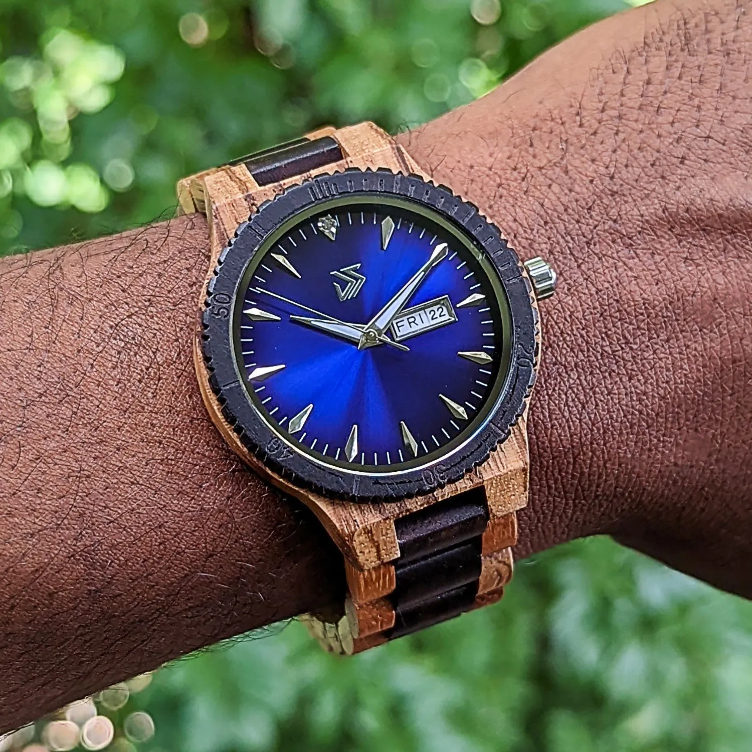 Groomsmen Set of 9 Wooden Men's Watch Justo | Blue - Image 3