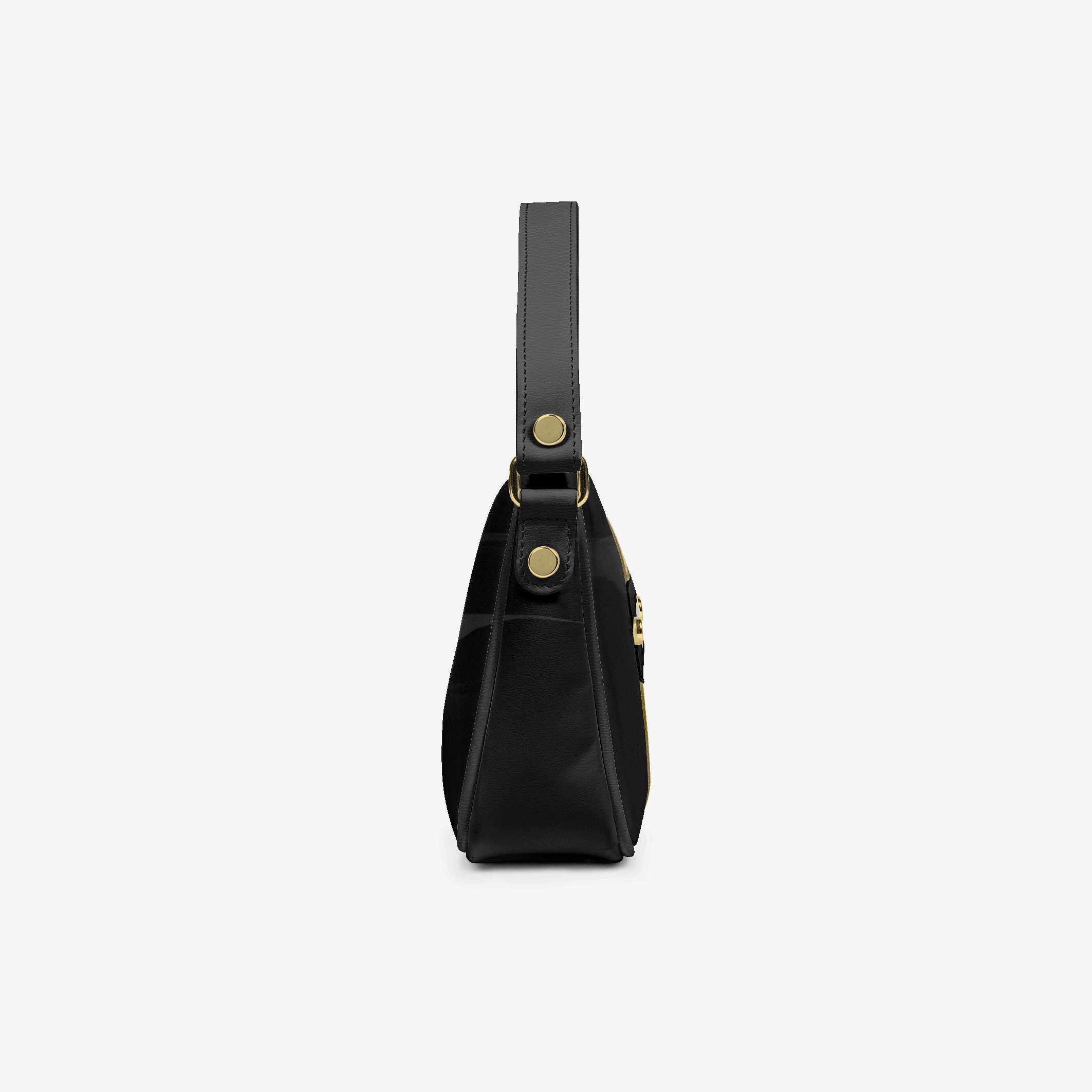 Handbag BYMANYC ® New York – Couture Vegan Vertical Band in Black & Gold Luxe - Image 4