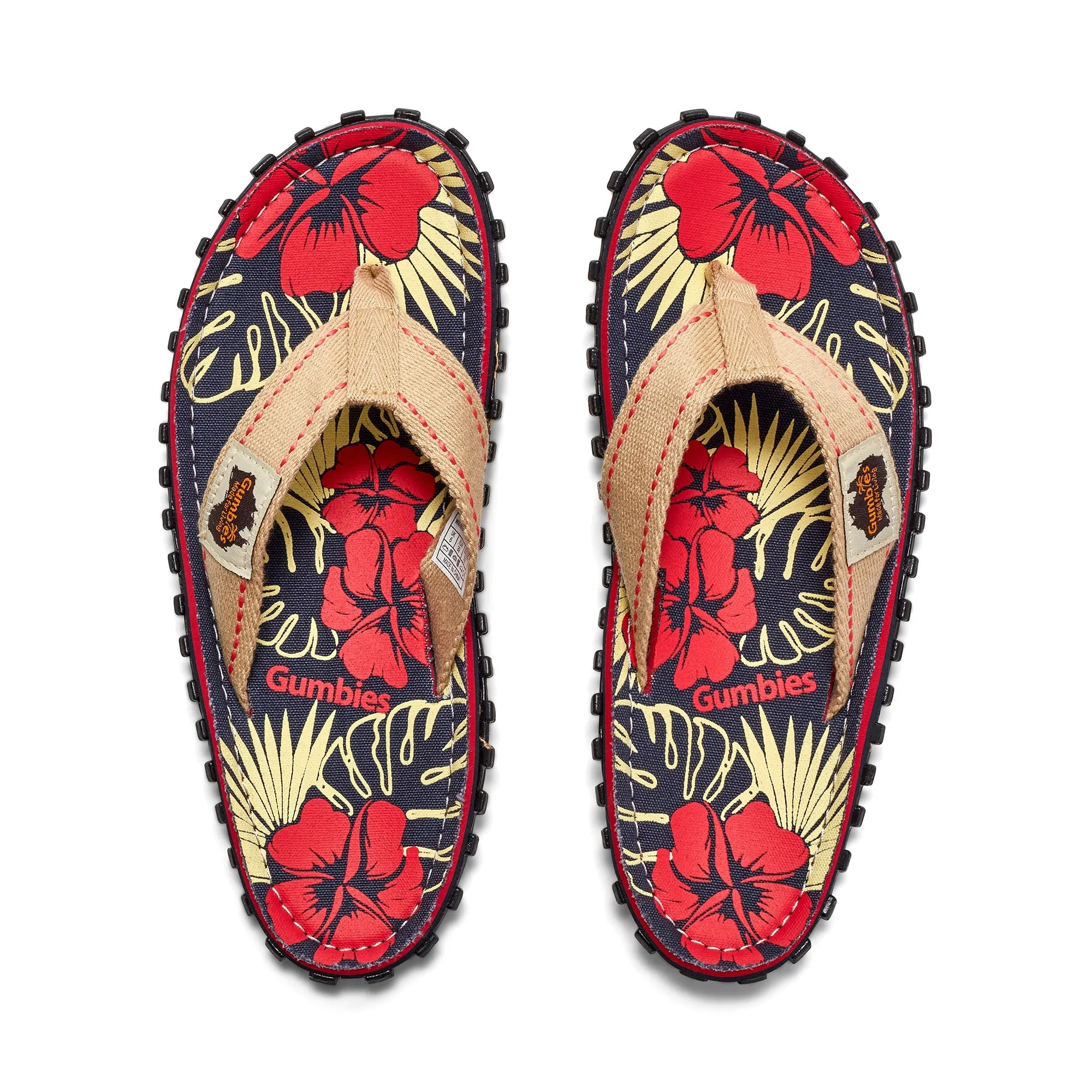 Islander Flip-Flops - Men's - Denim Hibiscus - Image 3