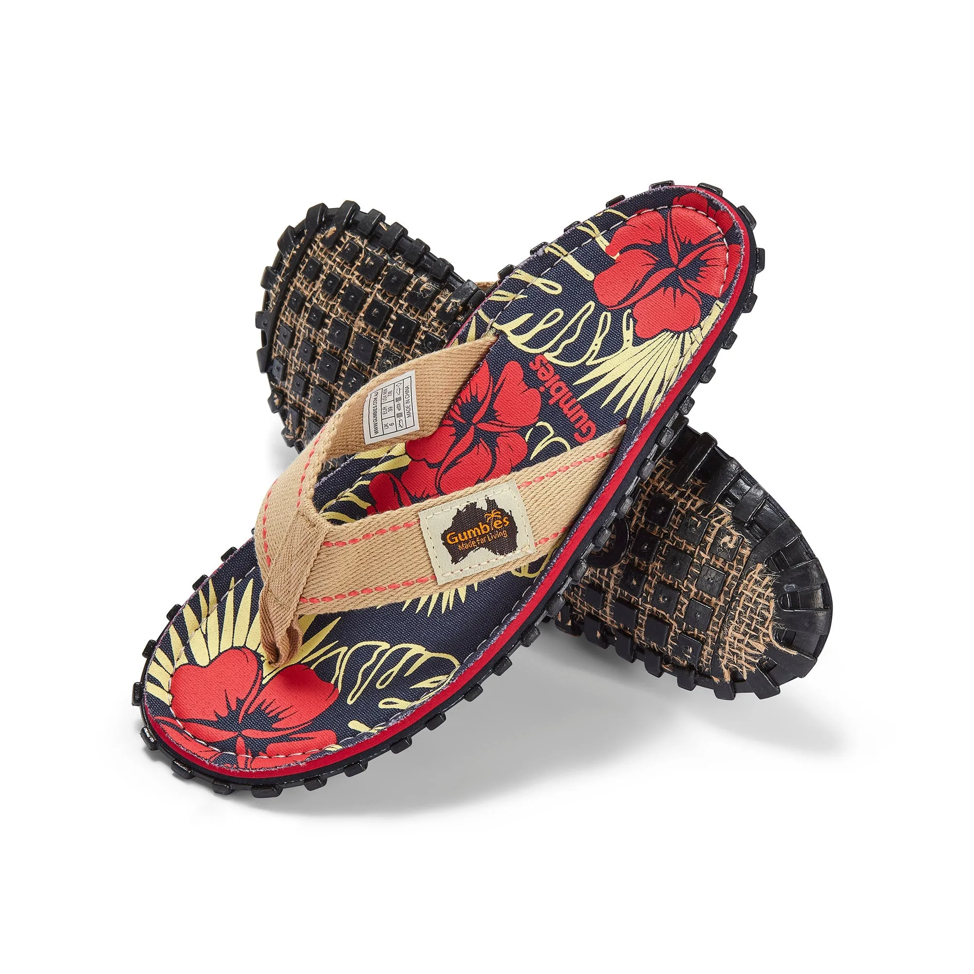 Islander Flip-Flops - Women's - Denim Hibiscus - Image 4
