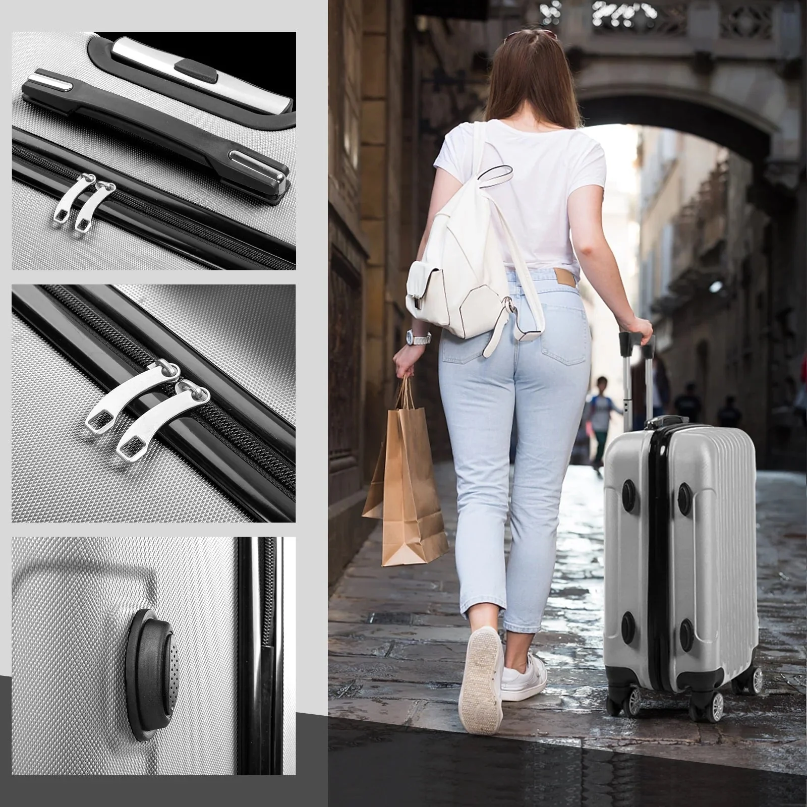 Zane Expandable 3-Piece Spinner Luggage Set with Lock - Image 42
