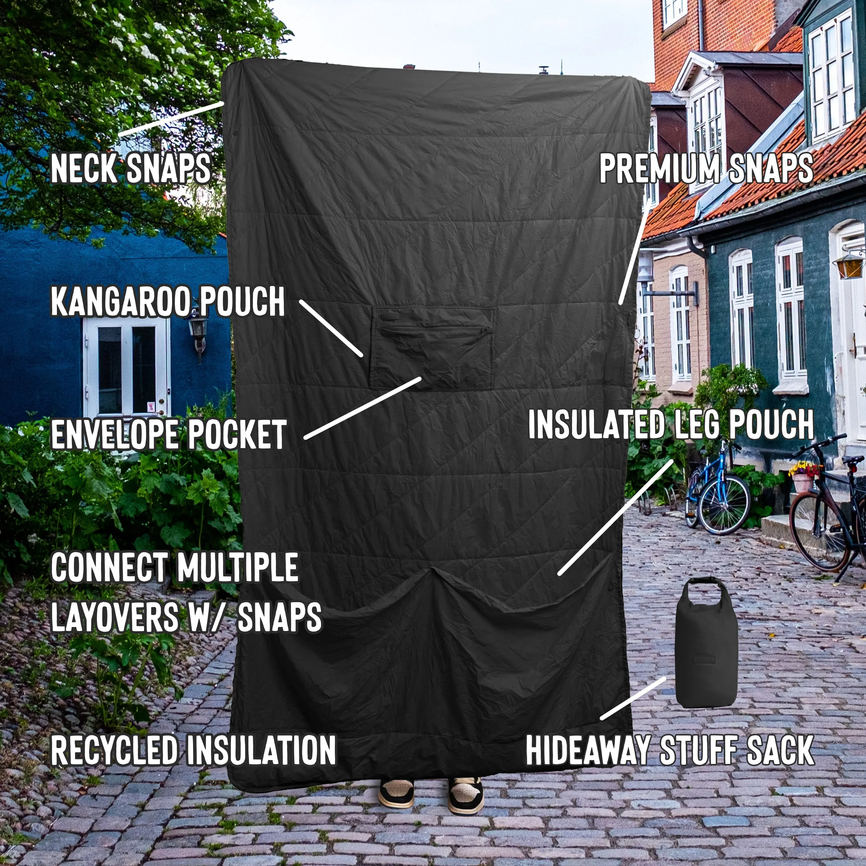 Layover™ XL Travel Blanket - Insulated & Packable | Black - Image 2