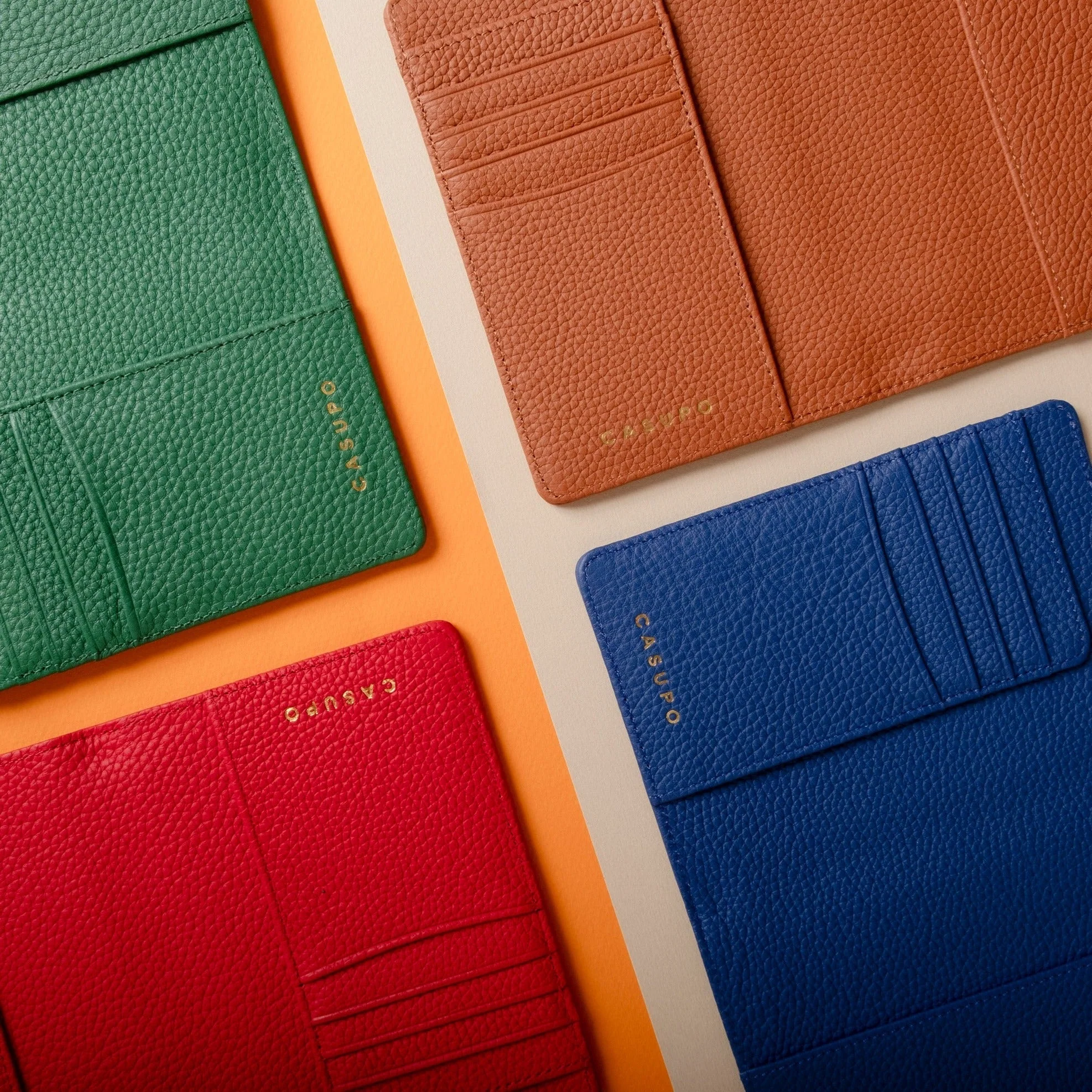 Leather Passport Wallet with RFID - Green - Image 5