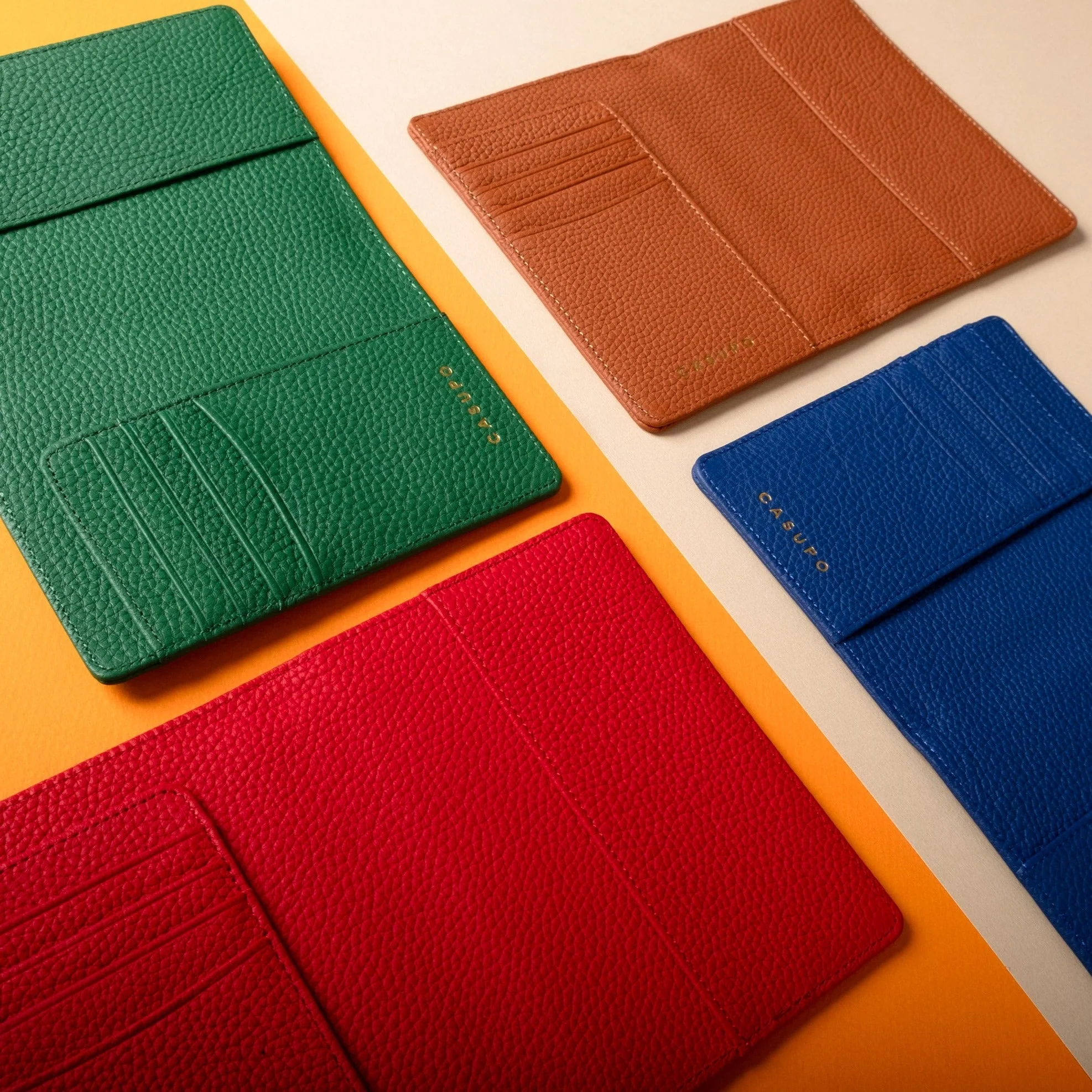 Leather Passport Wallet with RFID - Tan - Image 6