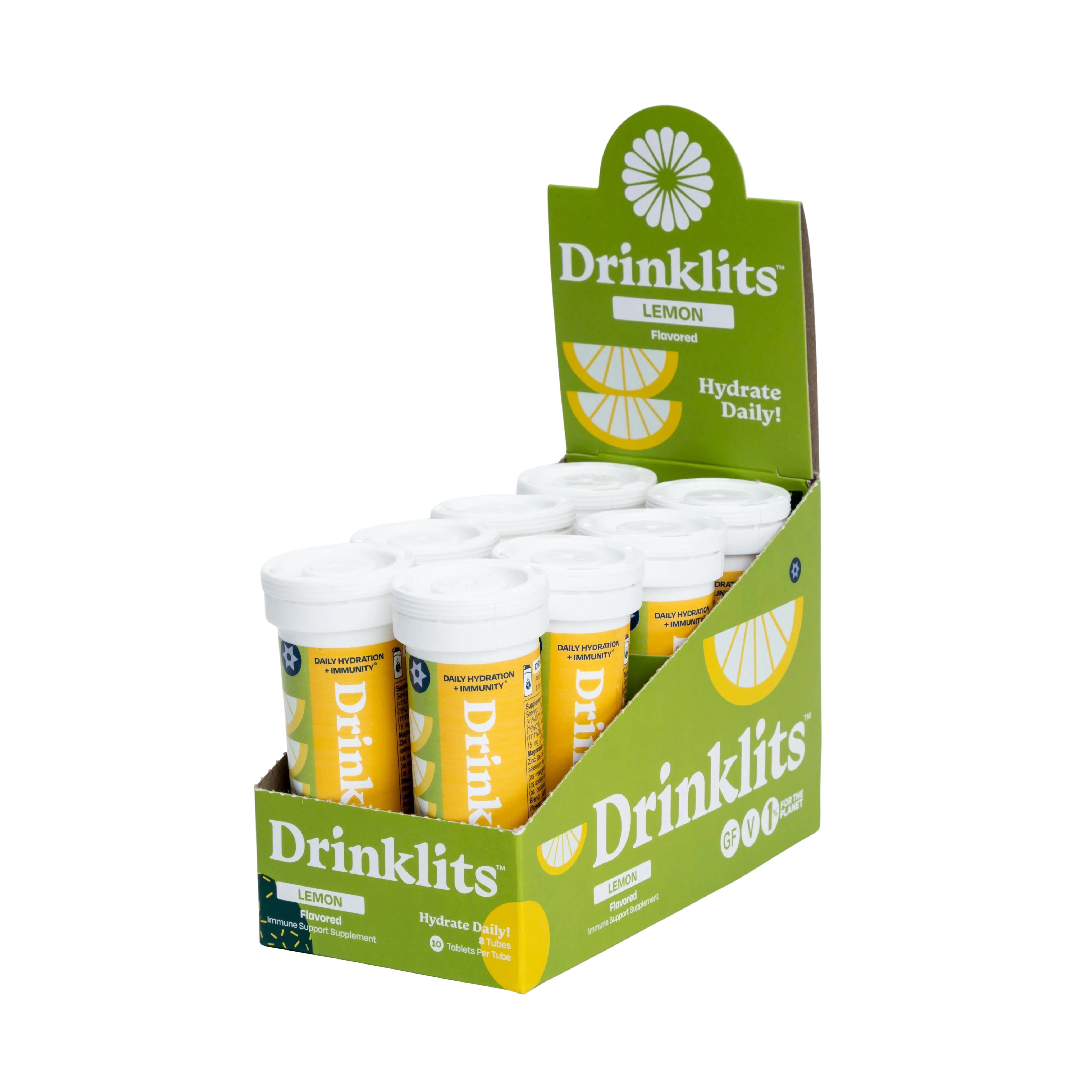 Lemon Immunity Tablets for Daily Immune Support (8 Tubes, 80 Servings)