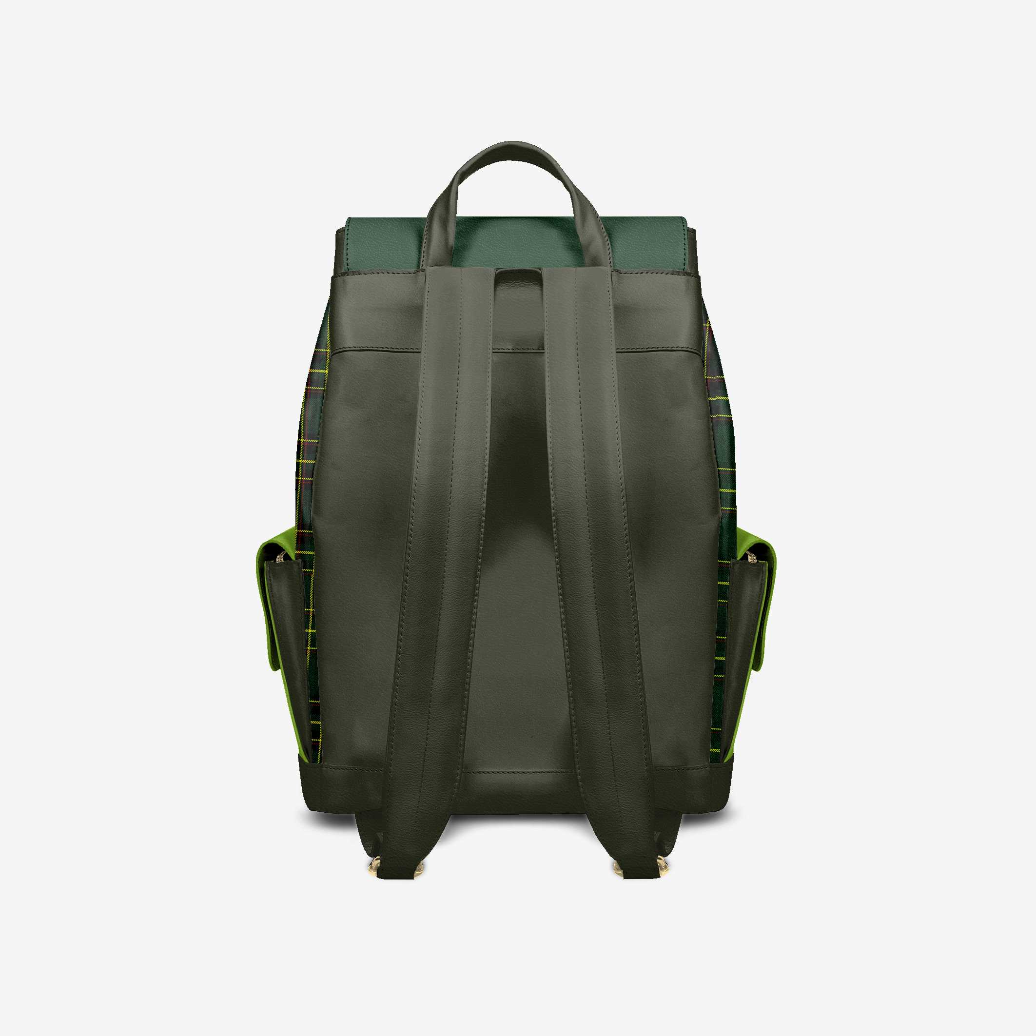 Luxury Vegan Backpack TARTAN GREEN EDGE – BYMANYC ® New York - Image 6