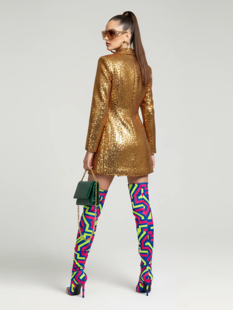 MIDTOWN Gold Sequin Blazer Jacket BYMANYC ® New York - Image 2