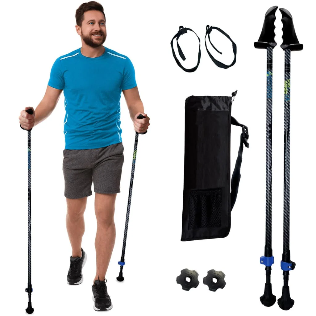 Motivator Walking Poles for Balance and Rehab - Patented Stability Grips - Lightweight, Adjustable, and Collapsible -2 Pieces Adjustable w/flip Locks, Detachable feet and Travel Bag - For Heights up to 6'2" - Image 28