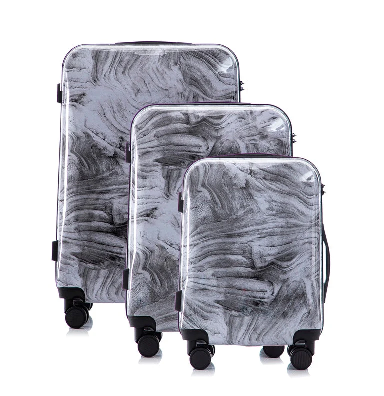 Multi-color Design 3-Piece Spinner Luggage Set with Lock - Image 23