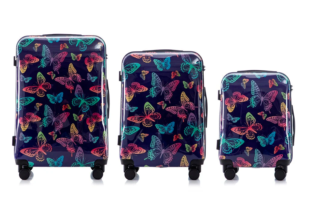 Multi-color Design 3-Piece Spinner Luggage Set with Lock - Image 4