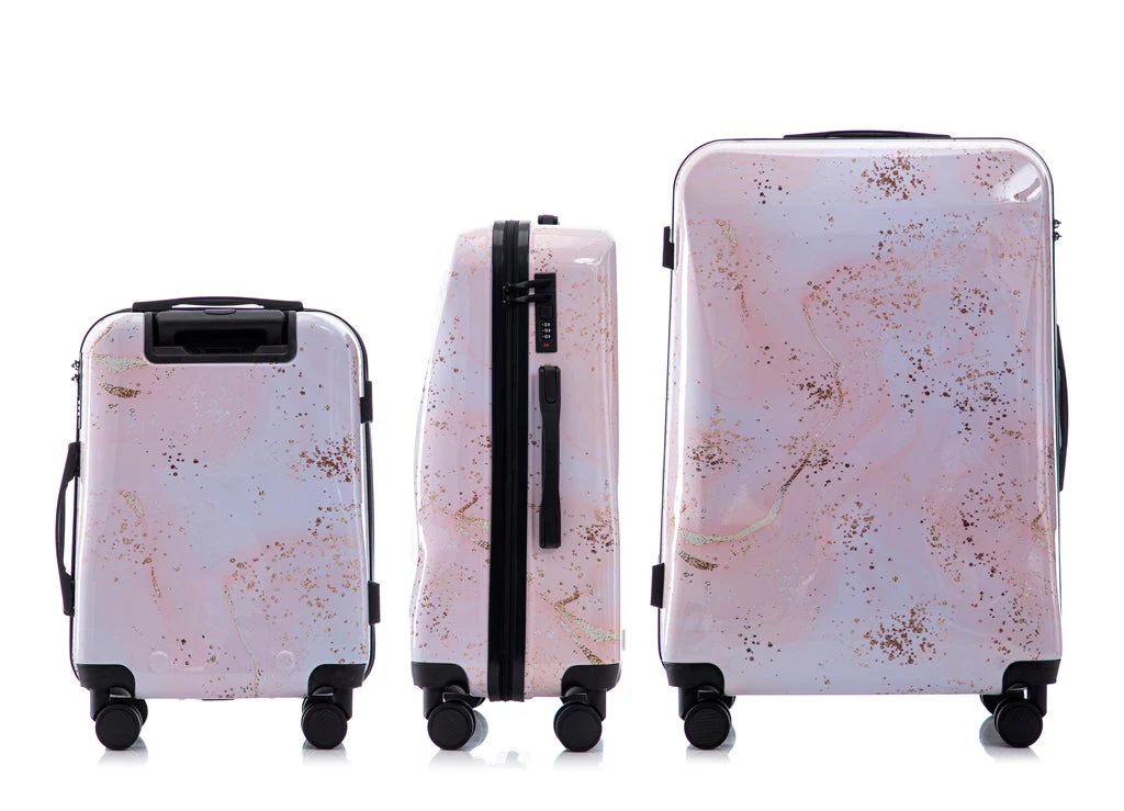 Multi-color Design 3-Piece Spinner Luggage Set with Lock - Image 9