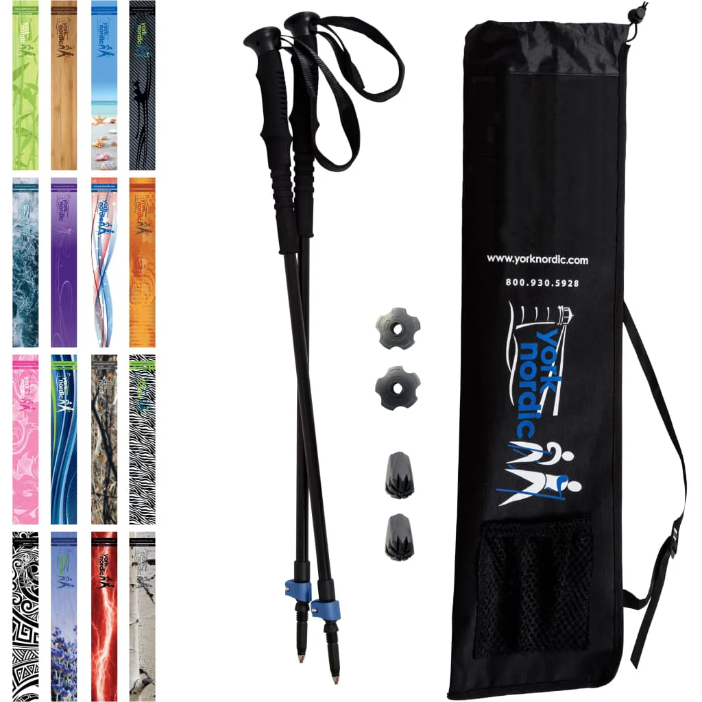 Official Casual Trek Hiking & Walking Poles - Hiking/Trekking Grip w-flip locks, detachable feet and travel bag - pair - For Heights up to 6β2β - Image 11