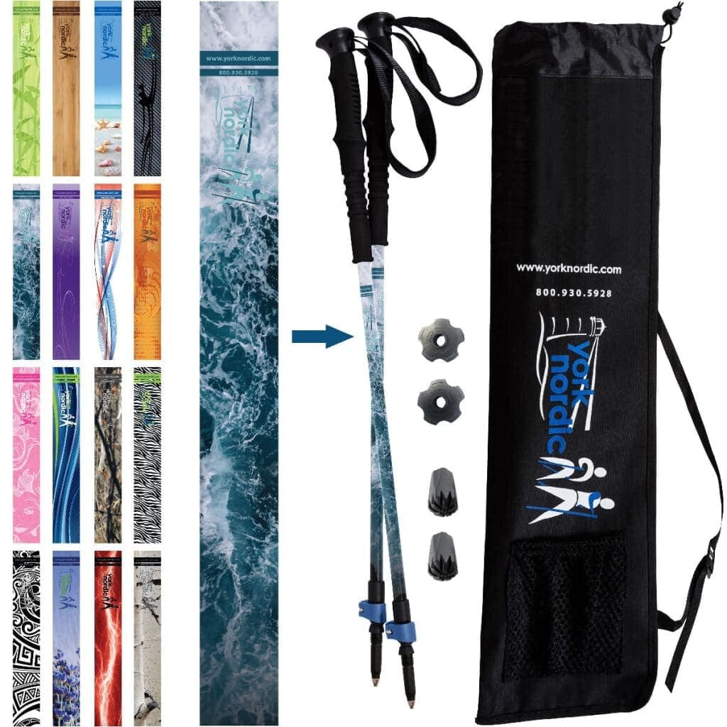 Official Casual Trek Hiking & Walking Poles - Hiking/Trekking Grip w-flip locks, detachable feet and travel bag - pair - For Heights up to 6β2β - Image 12