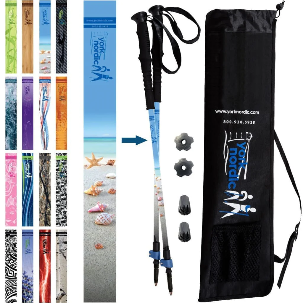 Official Casual Trek Hiking & Walking Poles - Hiking/Trekking Grip w-flip locks, detachable feet and travel bag - pair - For Heights up to 6β2β - Image 13