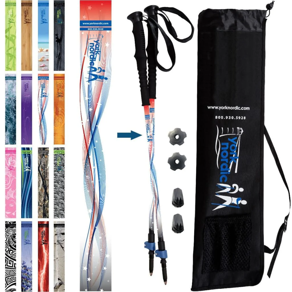 Official Casual Trek Hiking & Walking Poles - Hiking/Trekking Grip w-flip locks, detachable feet and travel bag - pair - For Heights up to 6β2β - Image 14