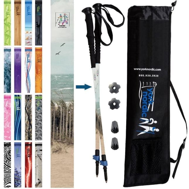 Official Casual Trek Hiking & Walking Poles - Hiking/Trekking Grip w-flip locks, detachable feet and travel bag - pair - For Heights up to 6β2β - Image 15