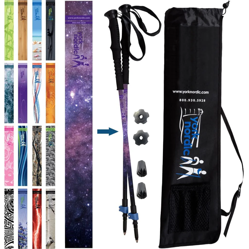 Official Casual Trek Hiking & Walking Poles - Hiking/Trekking Grip w-flip locks, detachable feet and travel bag - pair - For Heights up to 6β2β - Image 16
