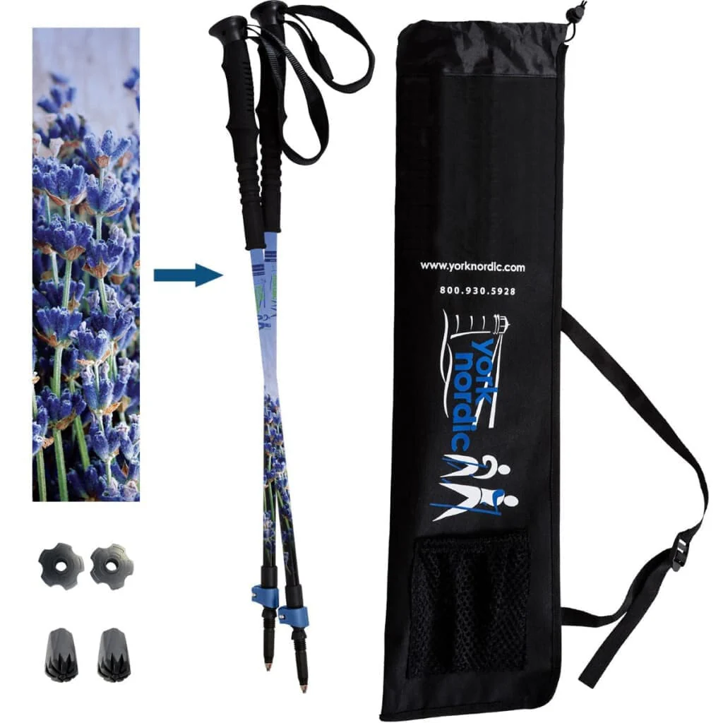 Official Casual Trek Hiking & Walking Poles - Hiking/Trekking Grip w-flip locks, detachable feet and travel bag - pair - For Heights up to 6β2β - Image 17