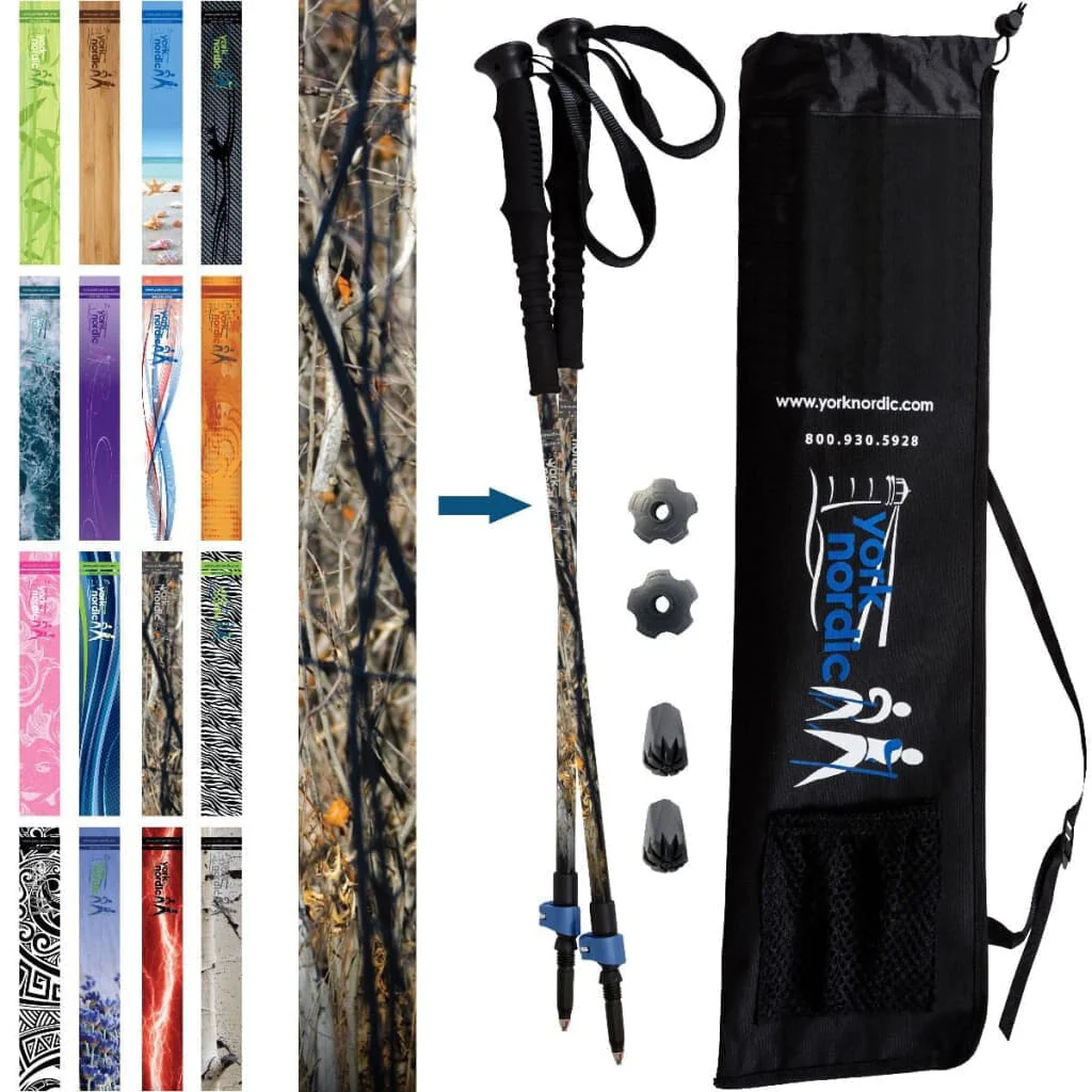 Official Casual Trek Hiking & Walking Poles - Hiking/Trekking Grip w-flip locks, detachable feet and travel bag - pair - For Heights up to 6β2β - Image 18