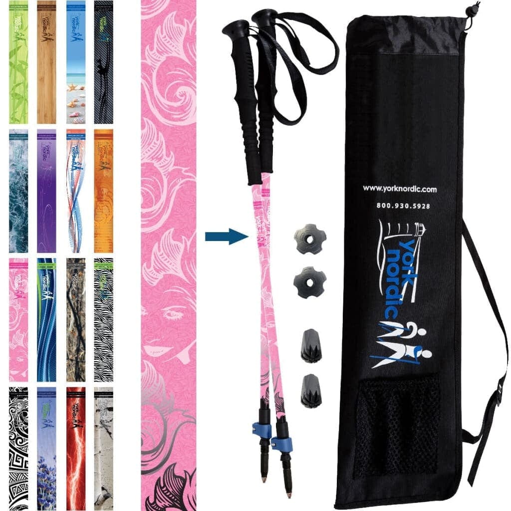 Official Casual Trek Hiking & Walking Poles - Hiking/Trekking Grip w-flip locks, detachable feet and travel bag - pair - For Heights up to 6β2β - Image 19
