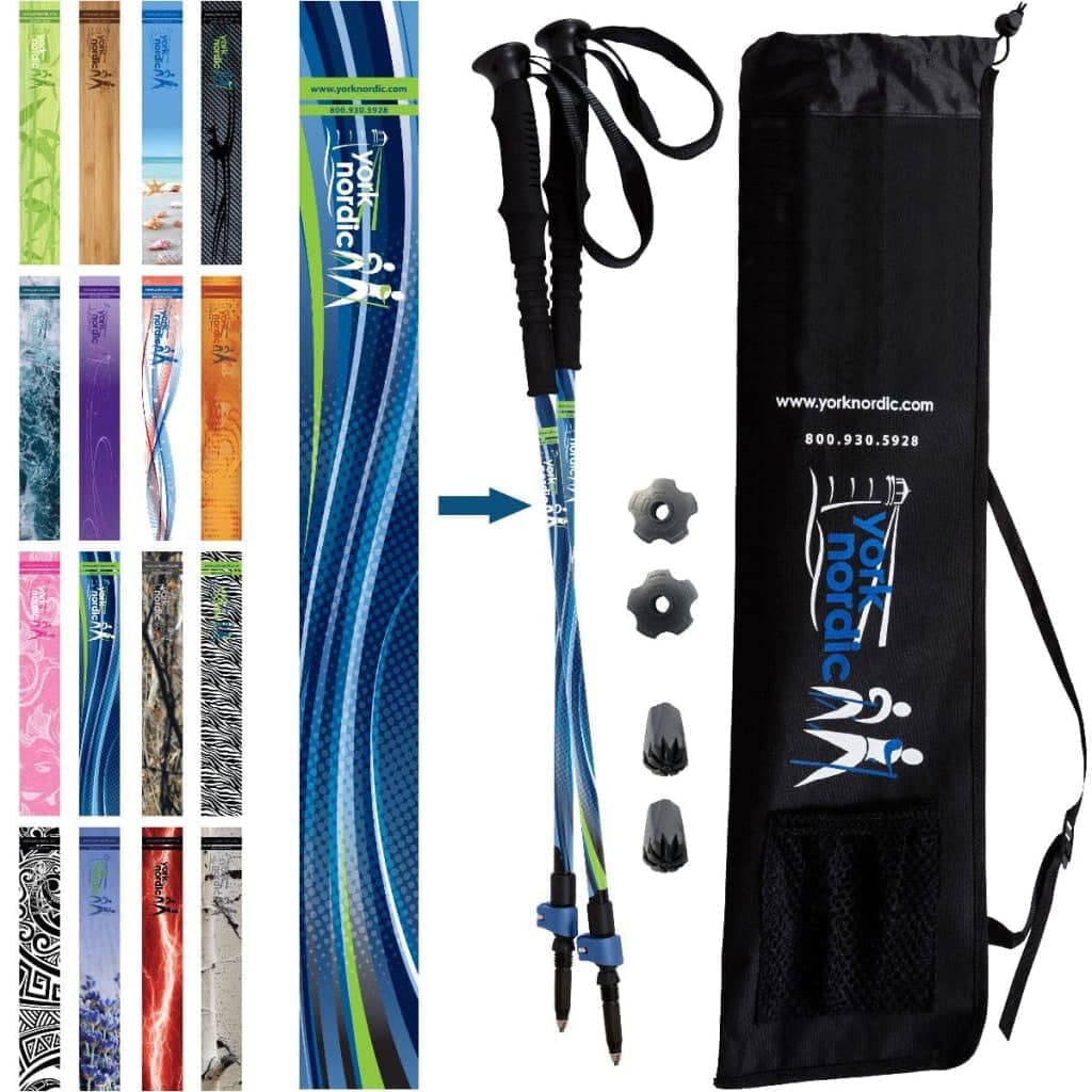 Official Casual Trek Hiking & Walking Poles - Hiking/Trekking Grip w-flip locks, detachable feet and travel bag - pair - For Heights up to 6β2β - Image 20