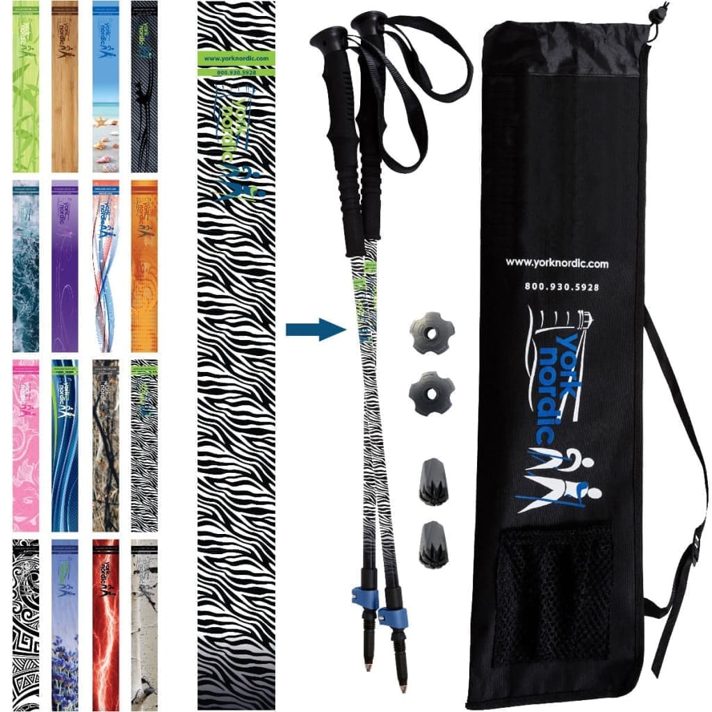 Official Casual Trek Hiking & Walking Poles - Hiking/Trekking Grip w-flip locks, detachable feet and travel bag - pair - For Heights up to 6β2β - Image 21