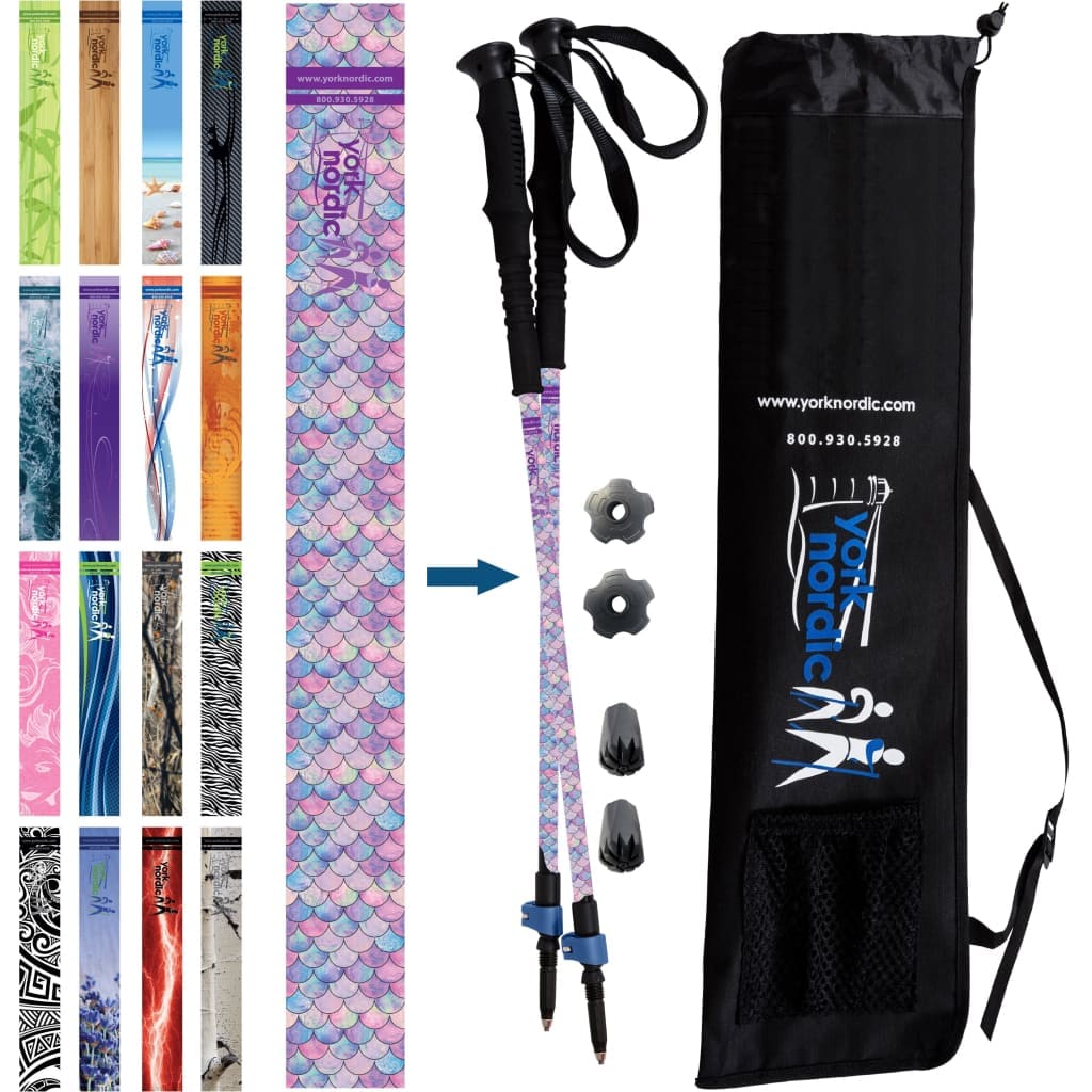 Official Casual Trek Hiking & Walking Poles - Hiking/Trekking Grip w-flip locks, detachable feet and travel bag - pair - For Heights up to 6β2β - Image 22