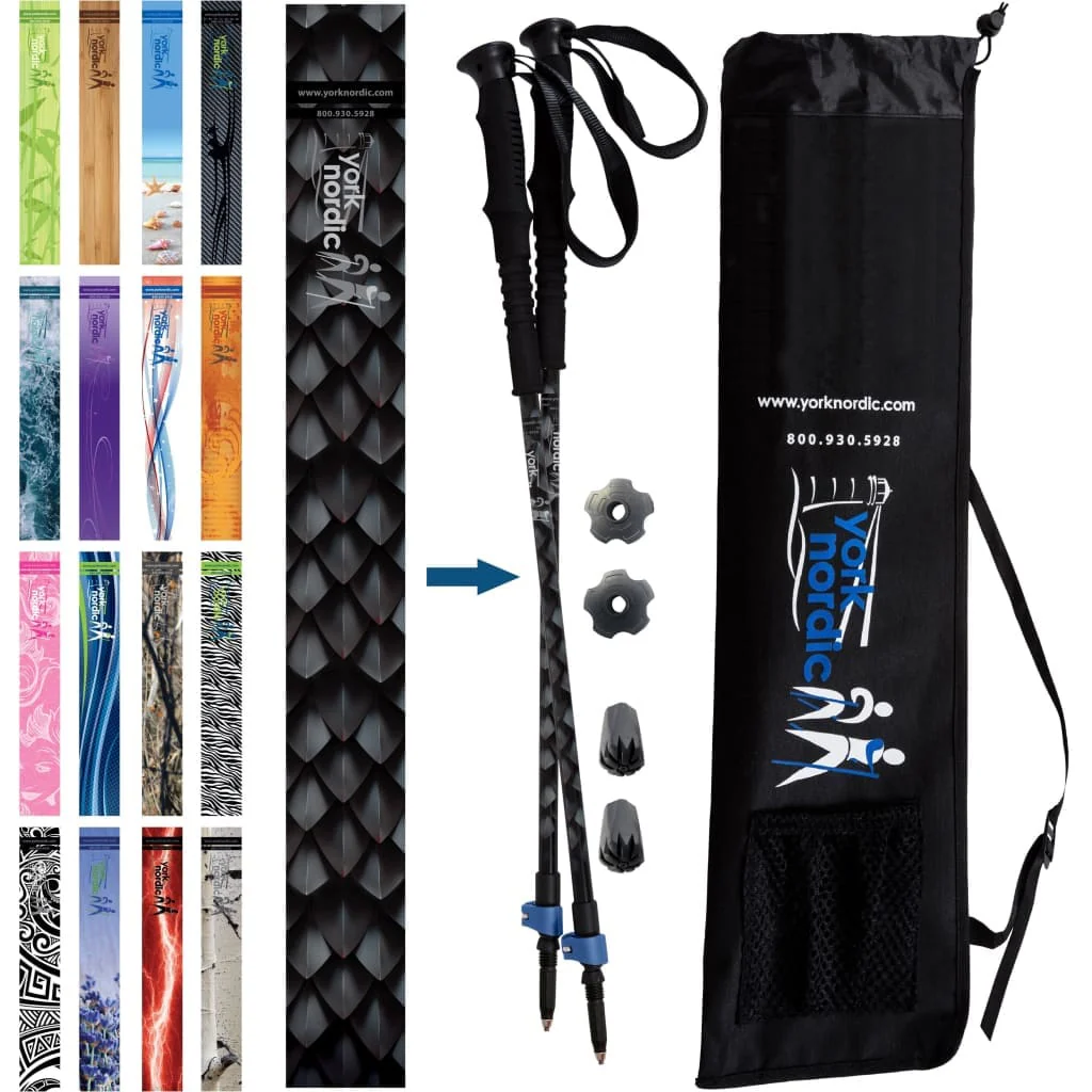 Official Casual Trek Hiking & Walking Poles - Hiking/Trekking Grip w-flip locks, detachable feet and travel bag - pair - For Heights up to 6β2β - Image 23