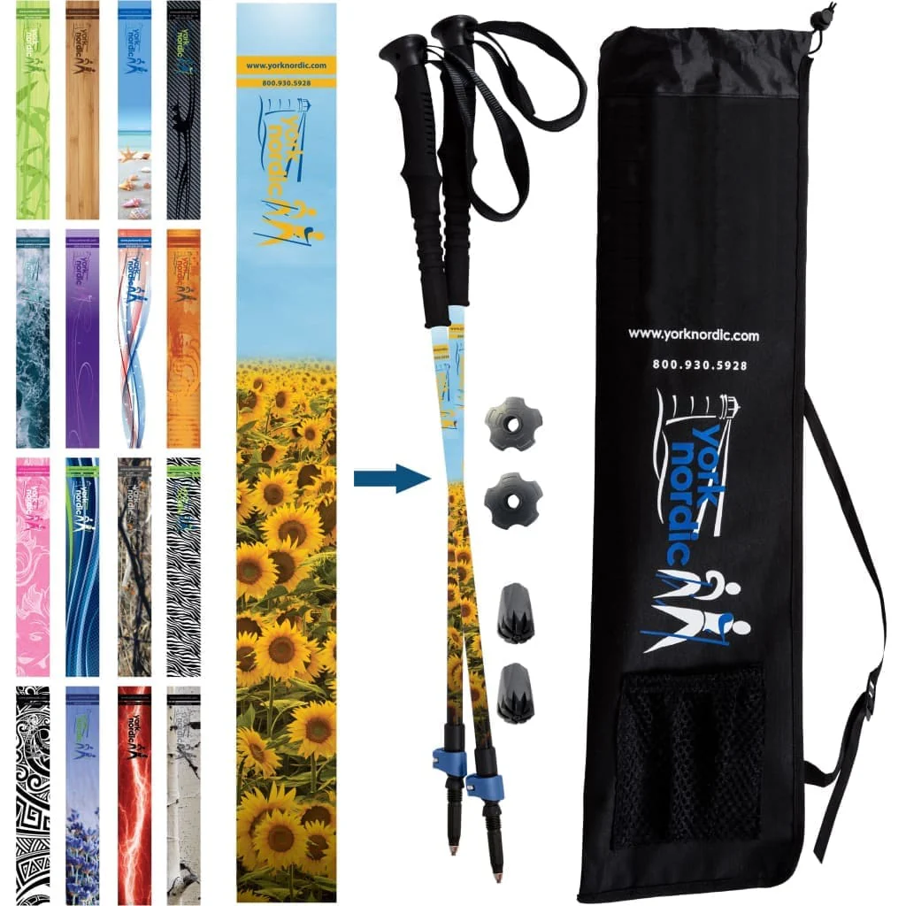 Official Casual Trek Hiking & Walking Poles - Hiking/Trekking Grip w-flip locks, detachable feet and travel bag - pair - For Heights up to 6β2β - Image 25