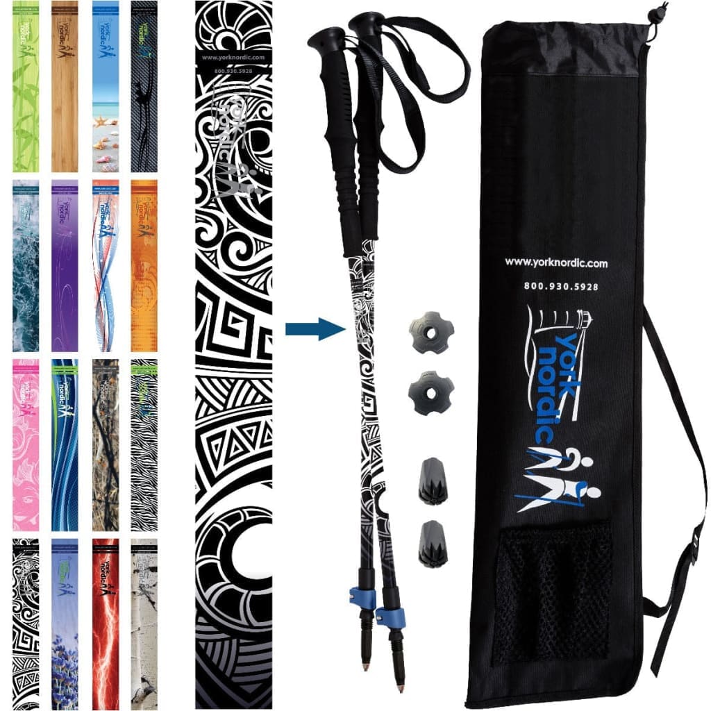 Official Casual Trek Hiking & Walking Poles - Hiking/Trekking Grip w-flip locks, detachable feet and travel bag - pair - For Heights up to 6β2β - Image 26