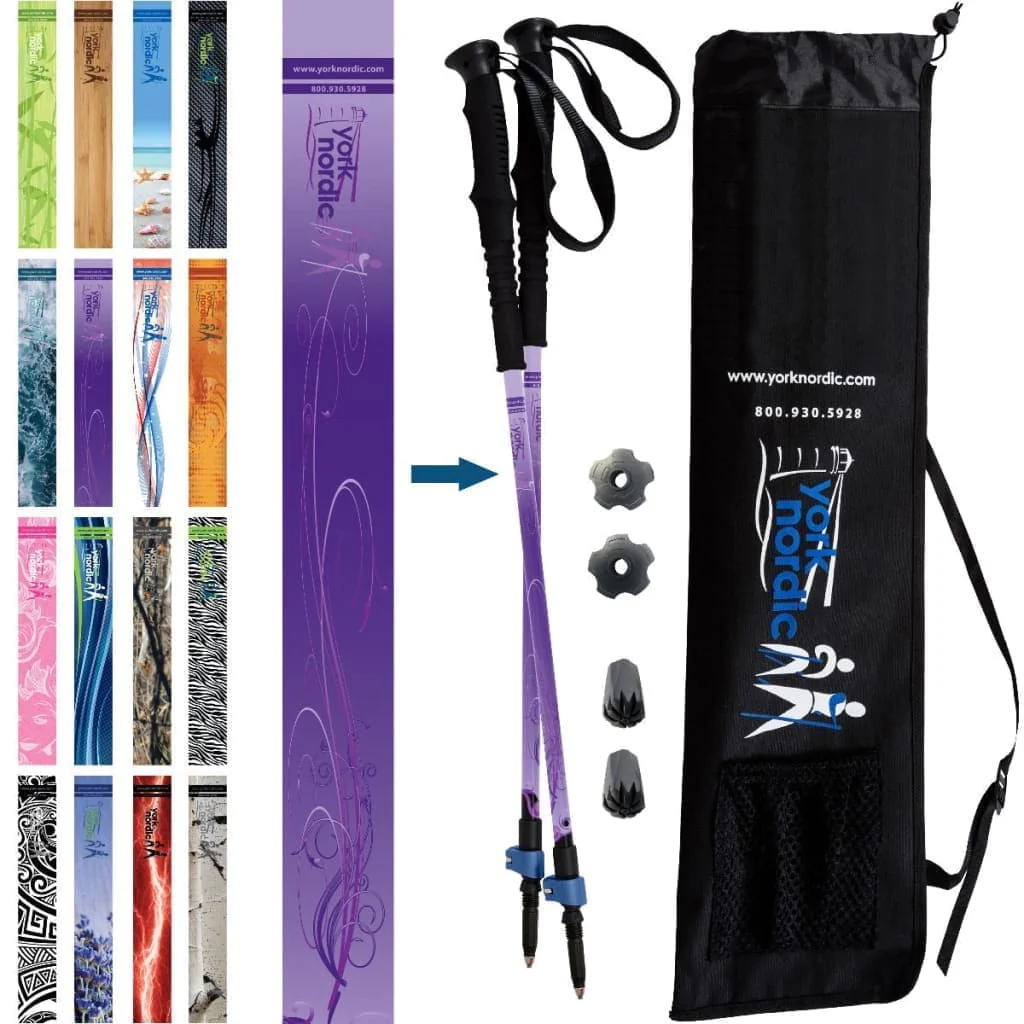 Official Casual Trek Hiking & Walking Poles - Hiking/Trekking Grip w-flip locks, detachable feet and travel bag - pair - For Heights up to 6β2β - Image 27