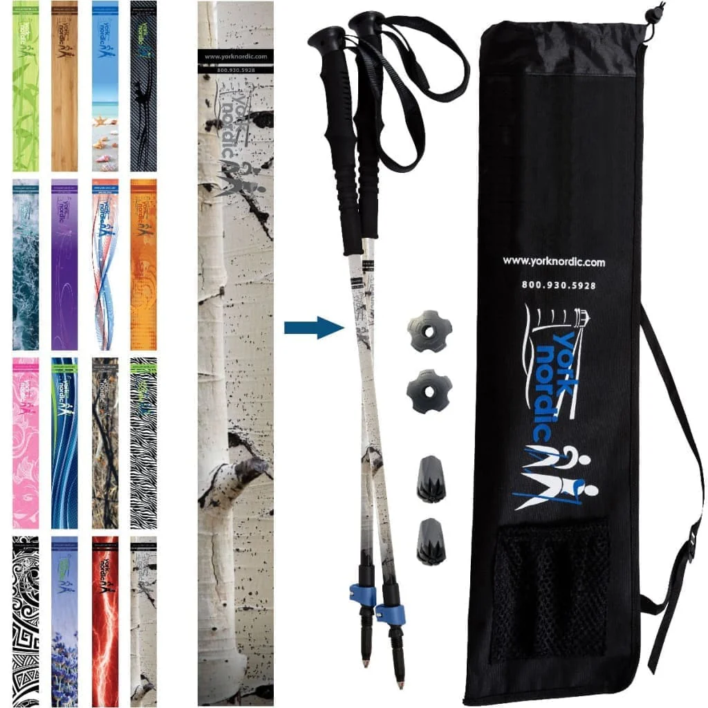 Official Casual Trek Hiking & Walking Poles - Hiking/Trekking Grip w-flip locks, detachable feet and travel bag - pair - For Heights up to 6β2β - Image 29
