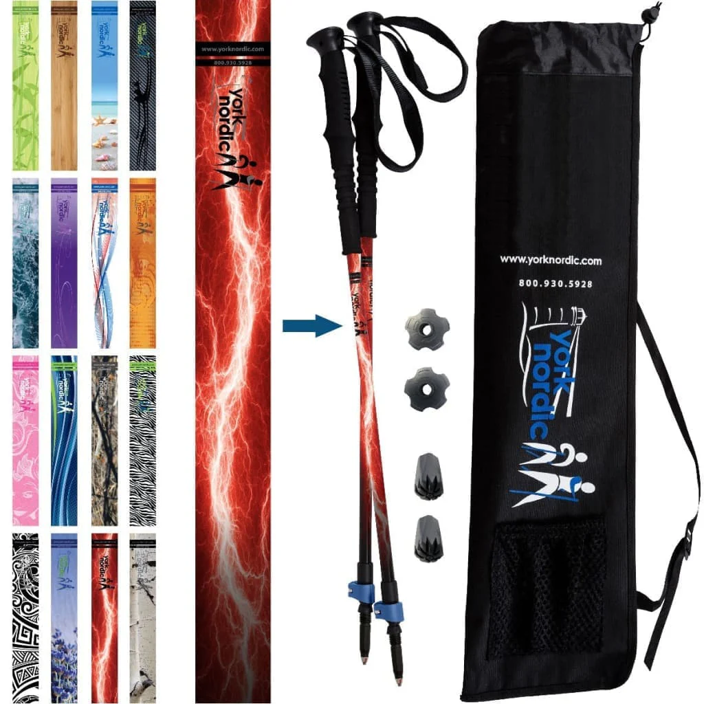 Official Casual Trek Hiking & Walking Poles - Hiking/Trekking Grip w-flip locks, detachable feet and travel bag - pair - For Heights up to 6β2β - Image 31