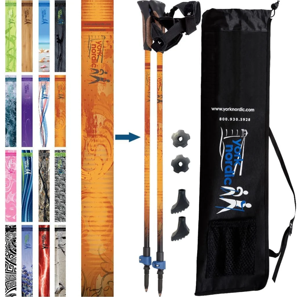 Official Casual Trek Hiking & Walking Poles - Hiking/Trekking Grip w-flip locks, detachable feet and travel bag - pair - For Heights up to 6β2β - Image 32