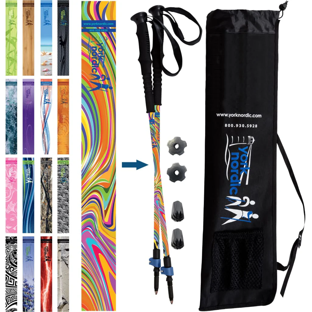 Official Casual Trek Hiking & Walking Poles - Hiking/Trekking Grip w-flip locks, detachable feet and travel bag - pair - For Heights up to 6β2β - Image 33