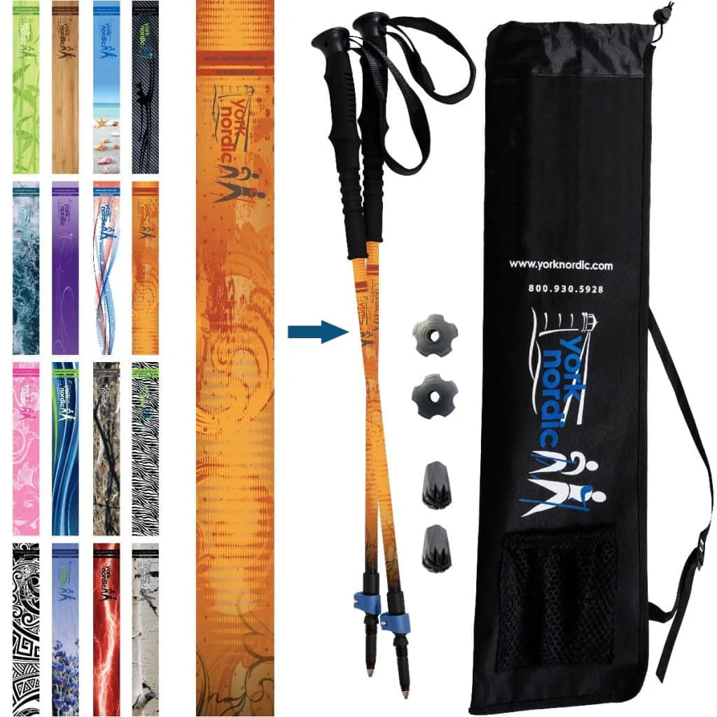 Official Casual Trek Hiking & Walking Poles - Hiking/Trekking Grip w-flip locks, detachable feet and travel bag - pair - For Heights up to 6β2β - Image 35