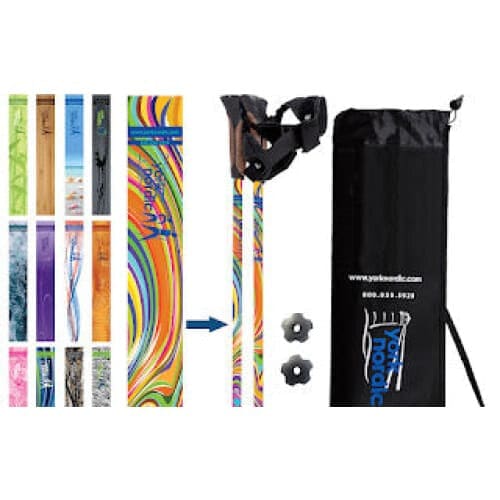 Official Nordic Walking Poles - True Nordic Glove Grip w-flip locks, detachable feet and travel bag - pair - For Heights up to 6β2β - Image 16