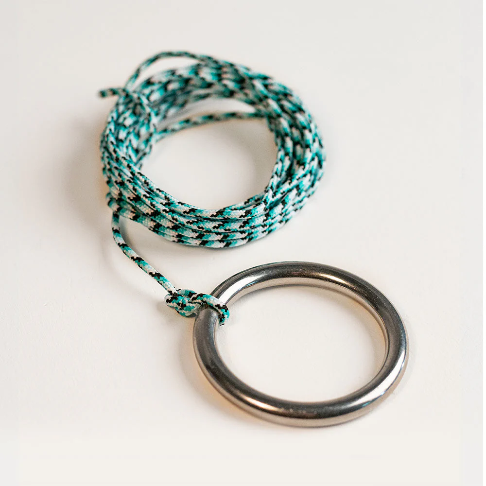 One of a Kind Teal and Orange Pearl Epoxy Resin Live-Edge Wood Hook and Ring Toss Game - Image 8