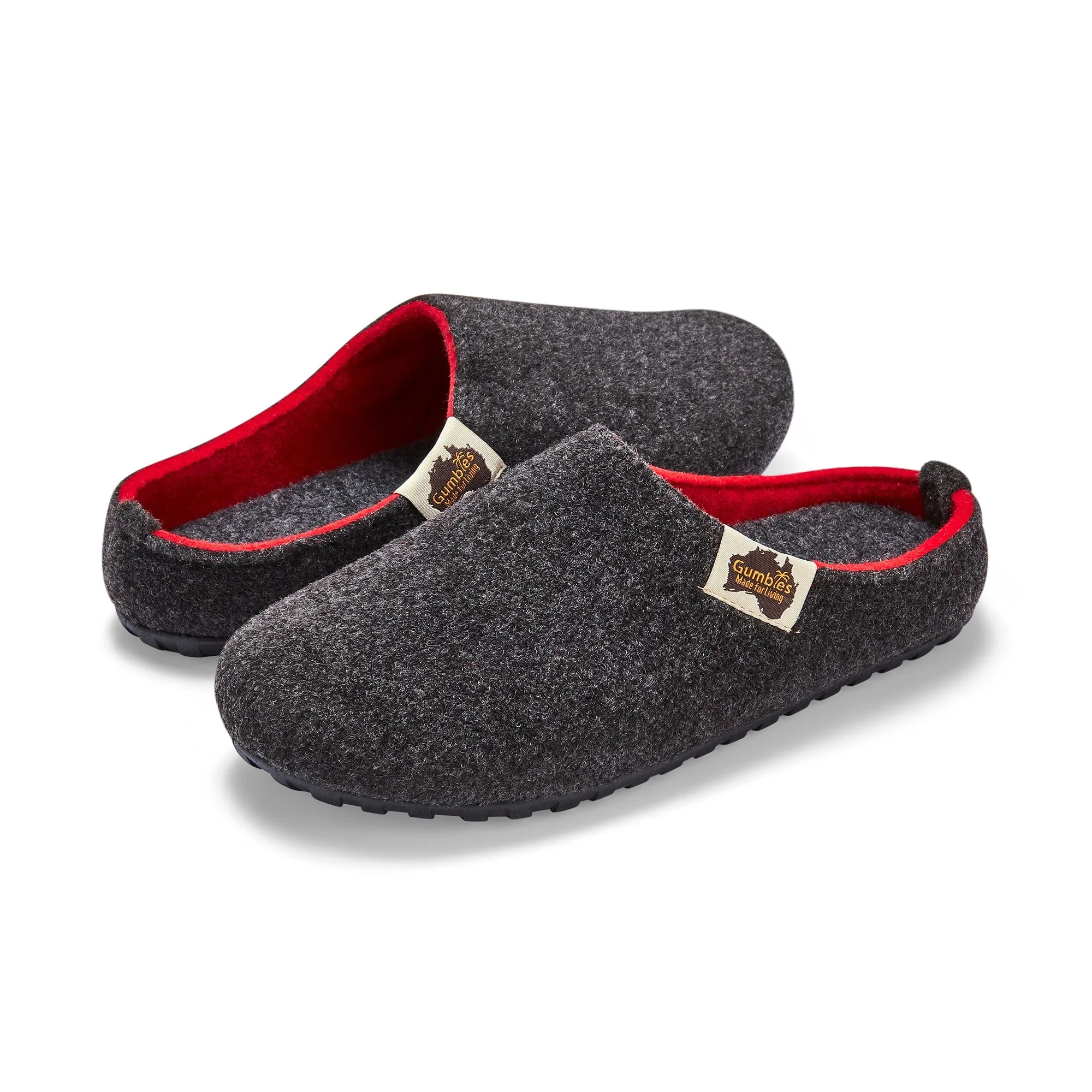 Outback Slippers - Men's - Charcoal & Red - Image 8