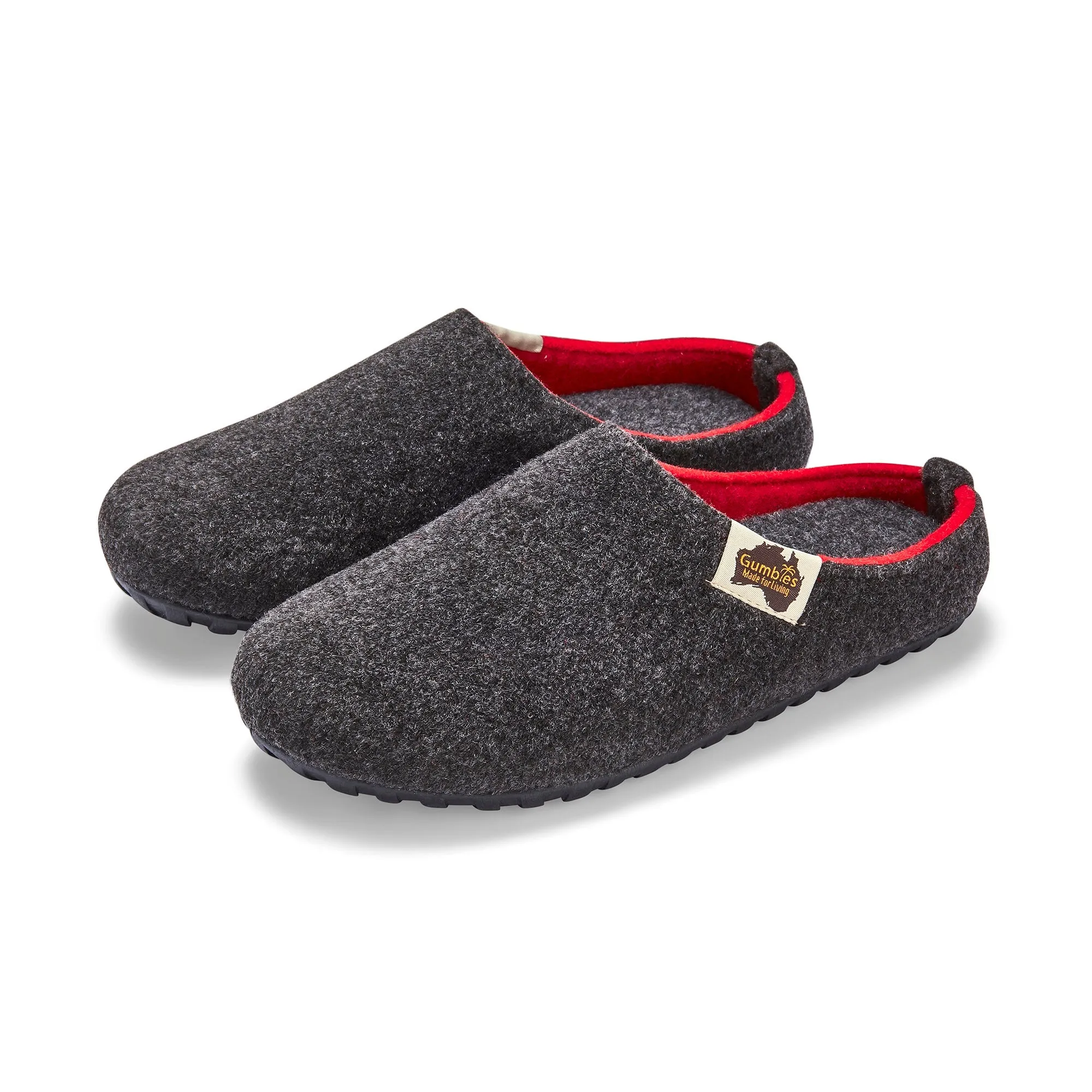 Outback Slippers - Women's - Charcoal & Red - Image 5