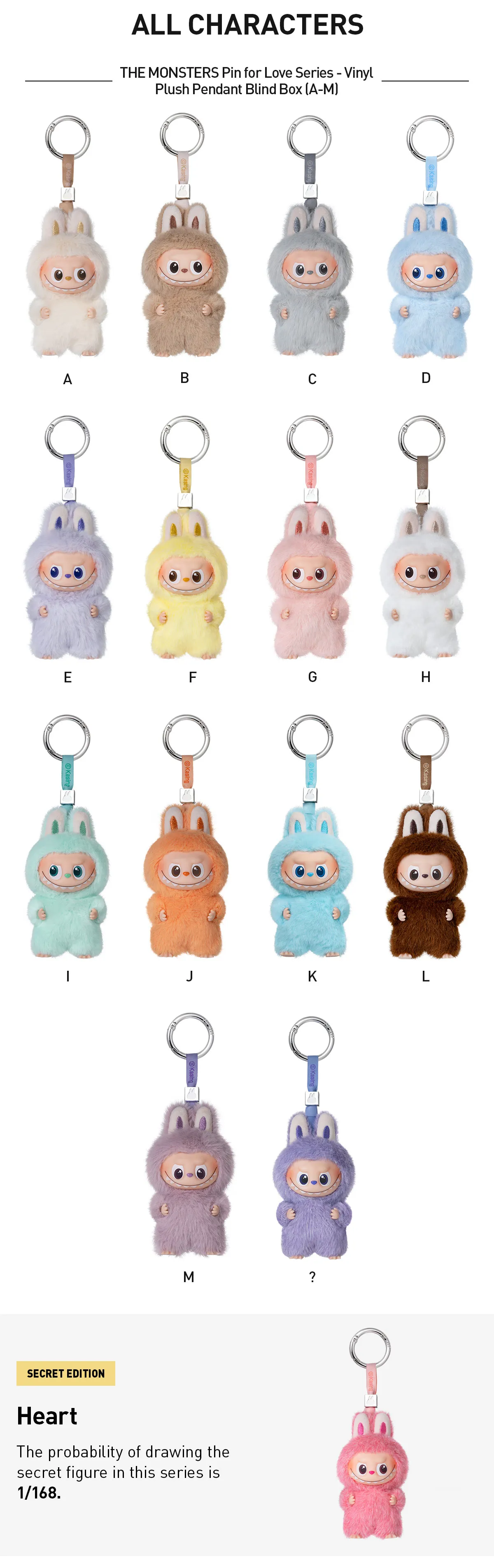 Labubu Pin for Love Series Blind Box (N-Z) Blue - Image 6