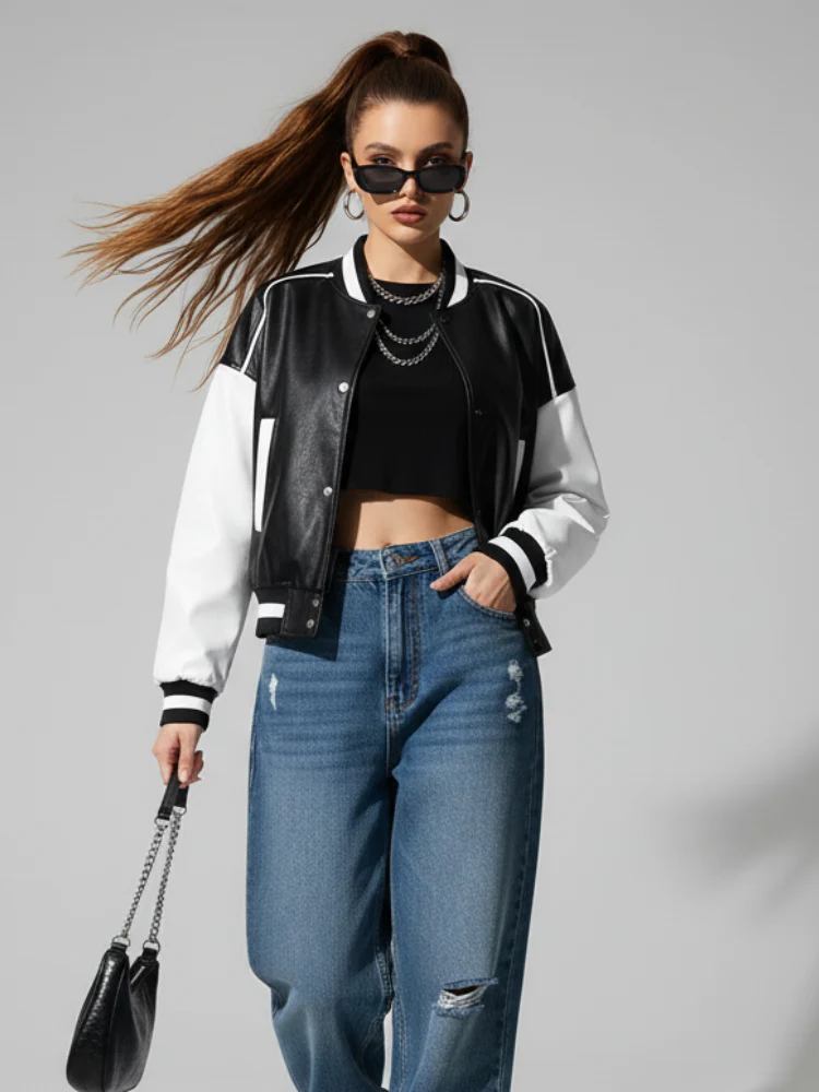 PU Leather Jacket, Lower East Side | Women - BYMANYC ® New York - Image 2