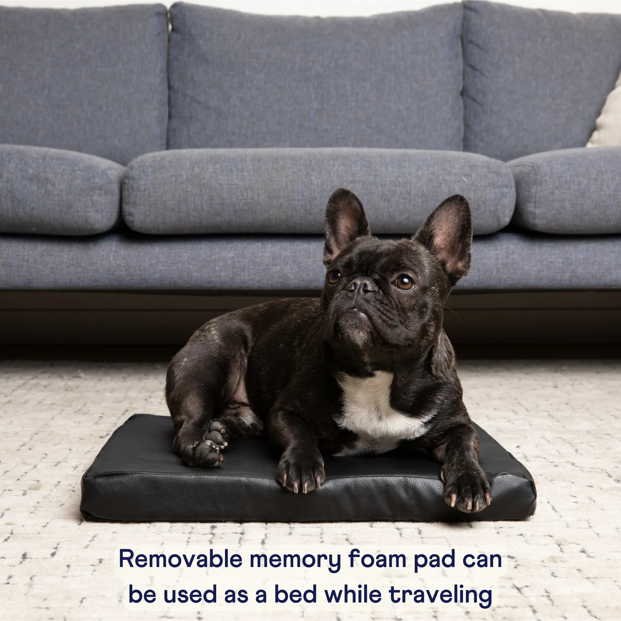 PupProtector™ Faux Leather Memory Foam Dog Car Bed - Black - Image 12