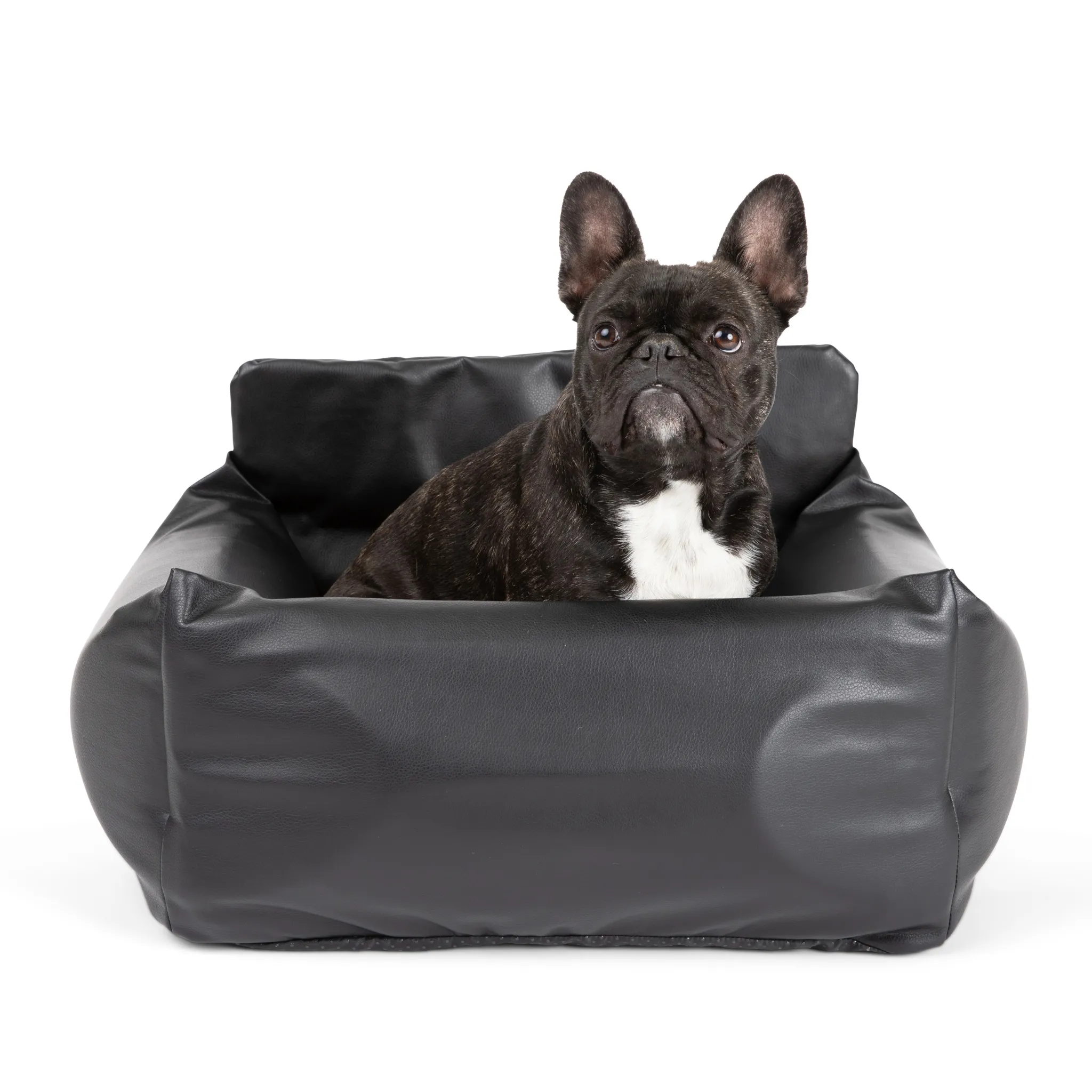 PupProtector™ Faux Leather Memory Foam Dog Car Bed - Black - Image 18
